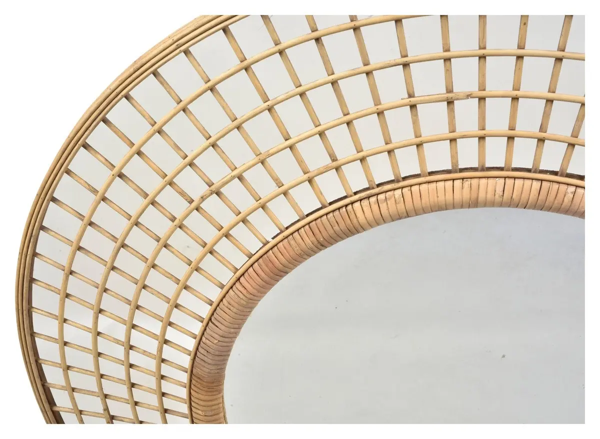 Casa Gillian Round Bamboo Mirror