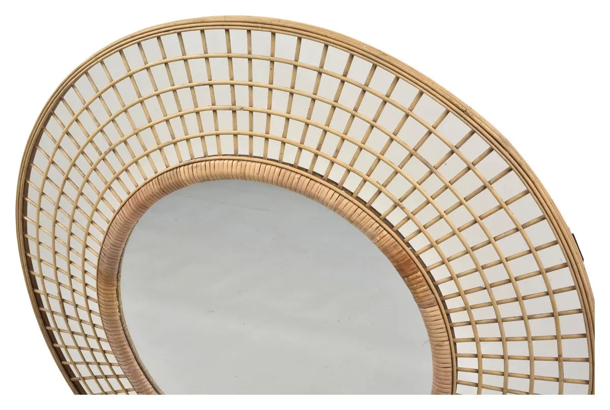 Casa Gillian Round Bamboo Mirror