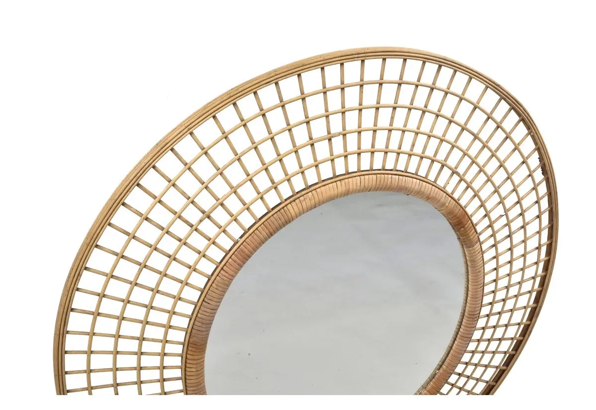 Casa Gillian Round Bamboo Mirror