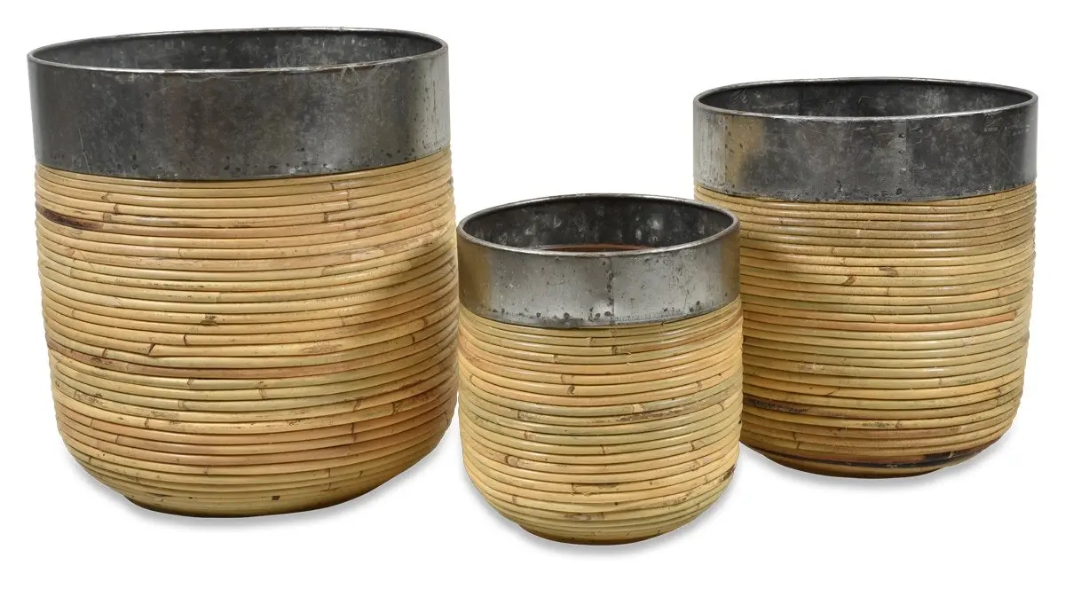 Casa Toraja Set of 3 Rattan Planters