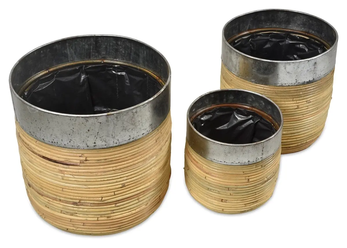 Casa Toraja Set of 3 Rattan Planters