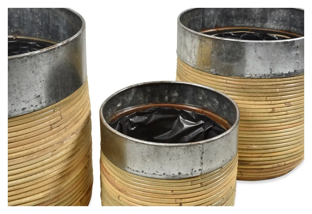 Casa Toraja Set of 3 Rattan Planters