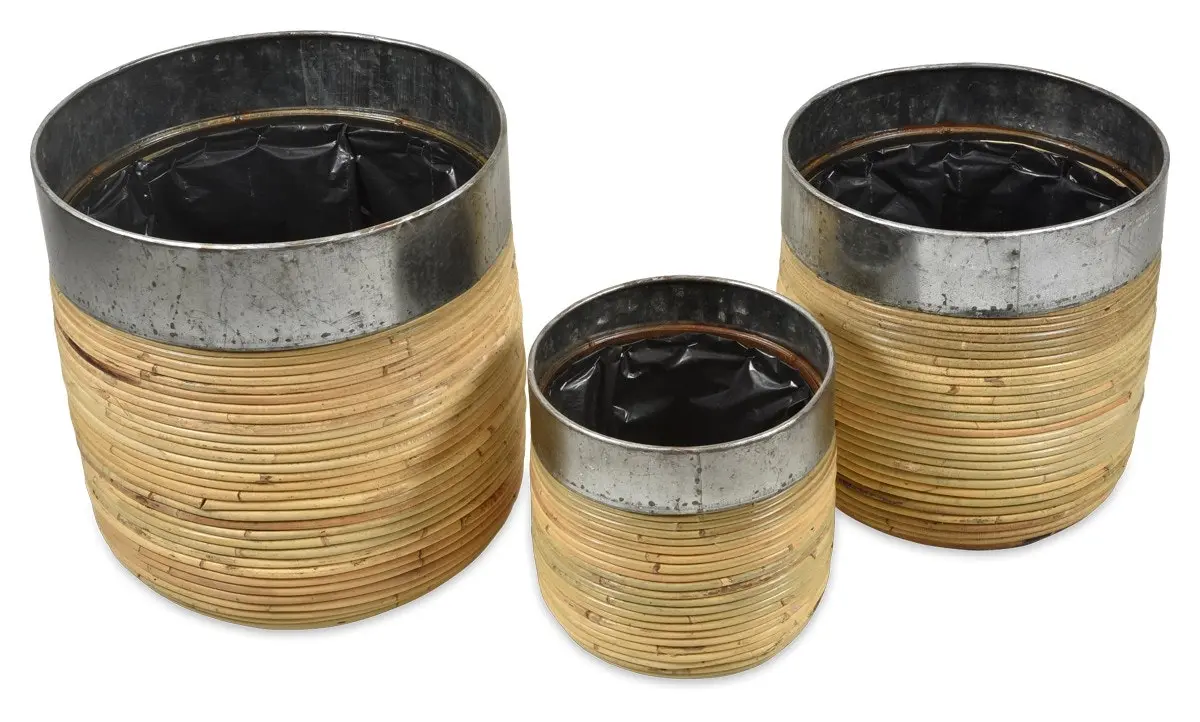 Casa Toraja Set of 3 Rattan Planters