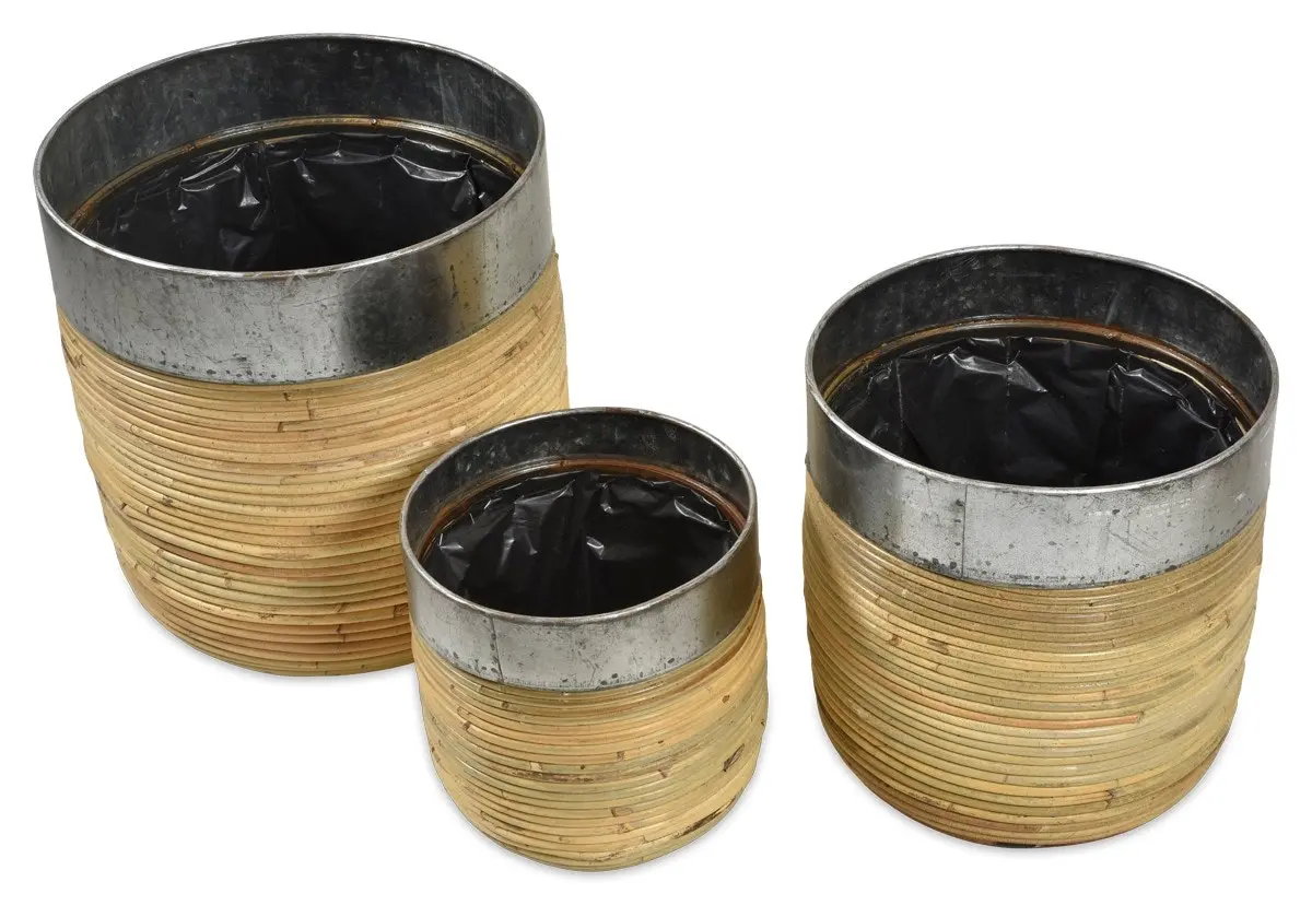 Casa Toraja Set of 3 Rattan Planters