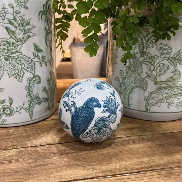 Club Santorini Chinoiserie Decorator Balls in Blue - Set of 4