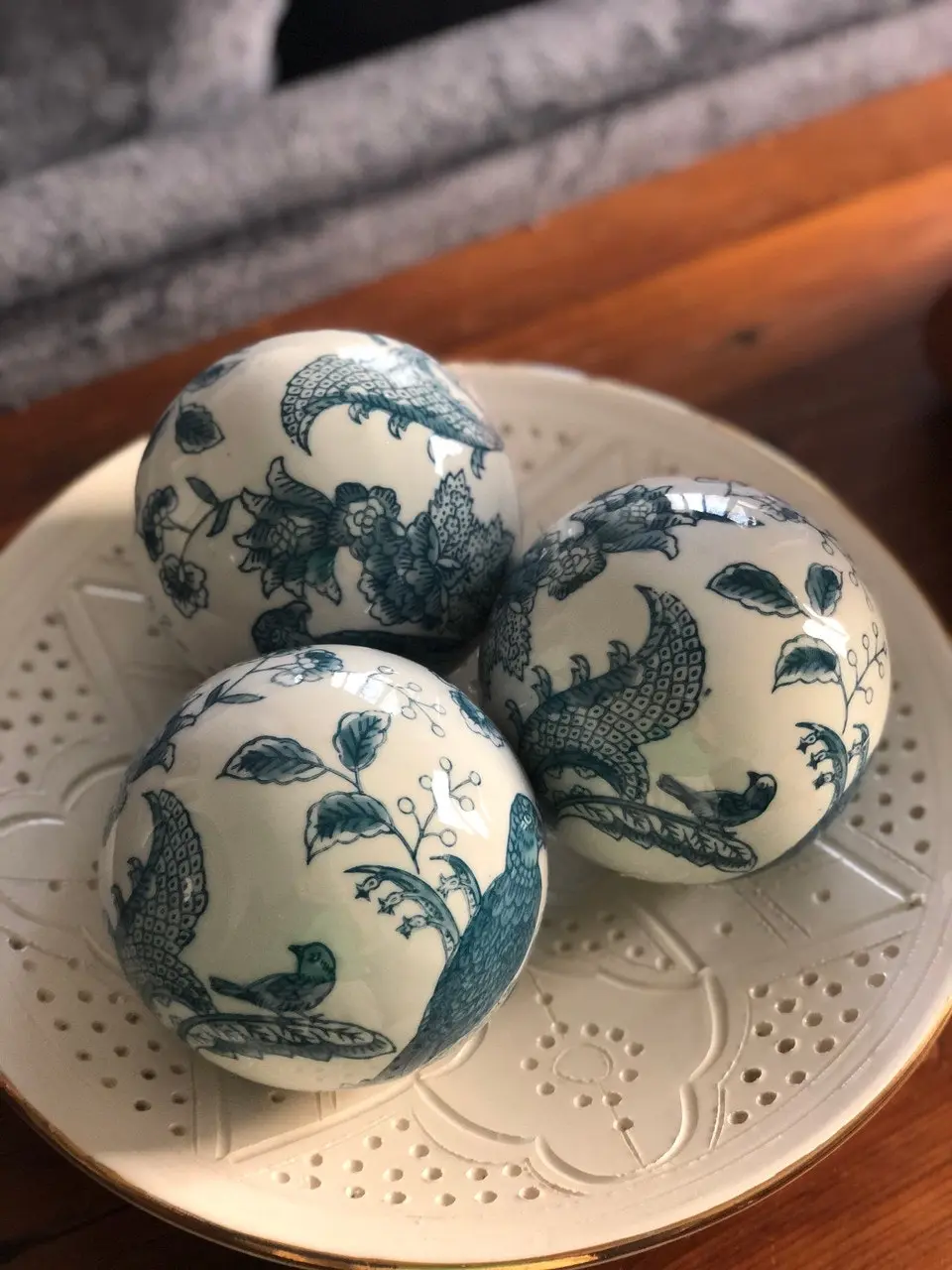 Club Santorini Chinoiserie Decorator Balls in Blue - Set of 4