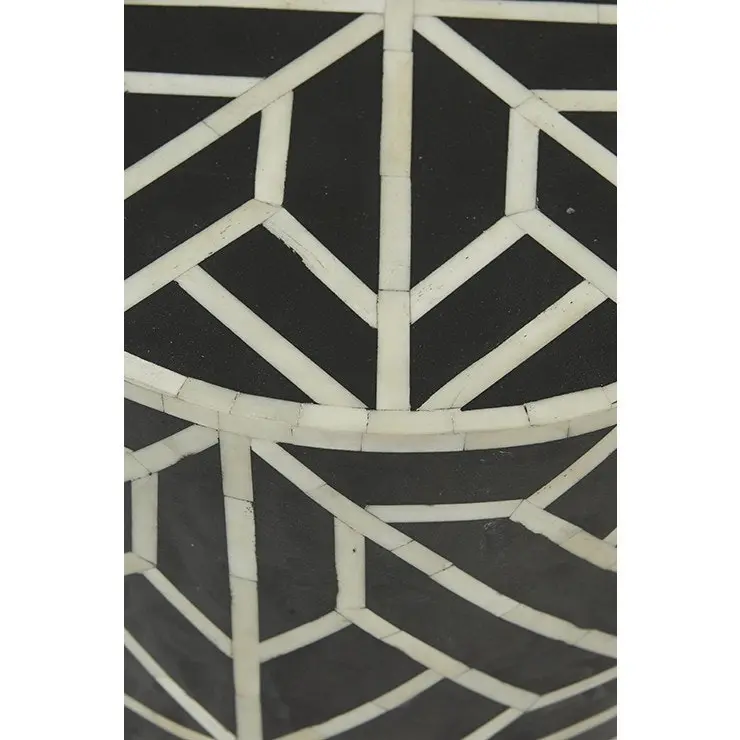 Zohi Interiors Pali Bone Inlay Geometric Side Table