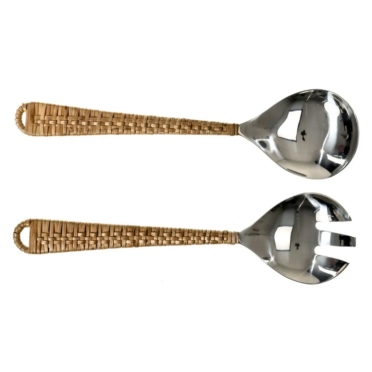 Casa Set of 2 Rattan Woven Salad Servers in Natural