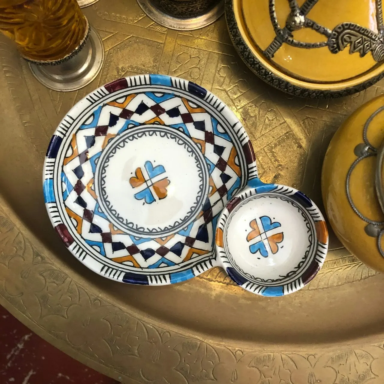 Fez Furniture & Homewares Tangier Multi-Coloured Dip/Olive Dish