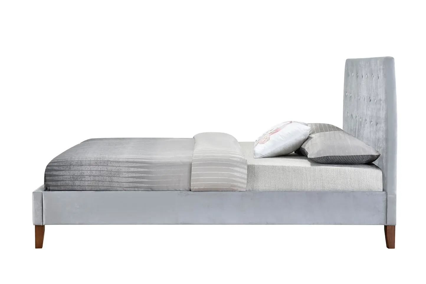 Angela King Single Velvet fabric bedframe