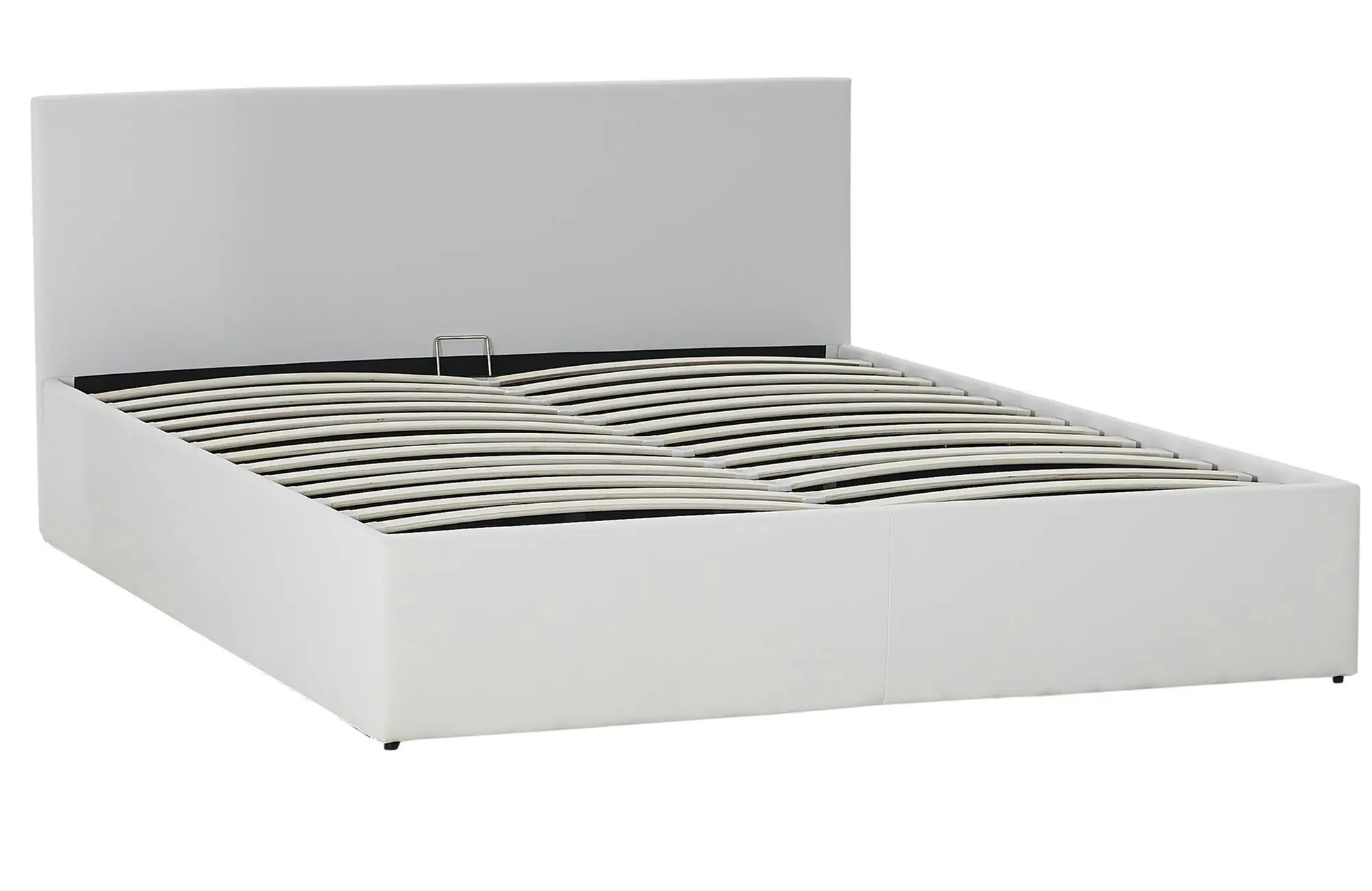 Monica Gas Lift PU Leather Queen Bed - White