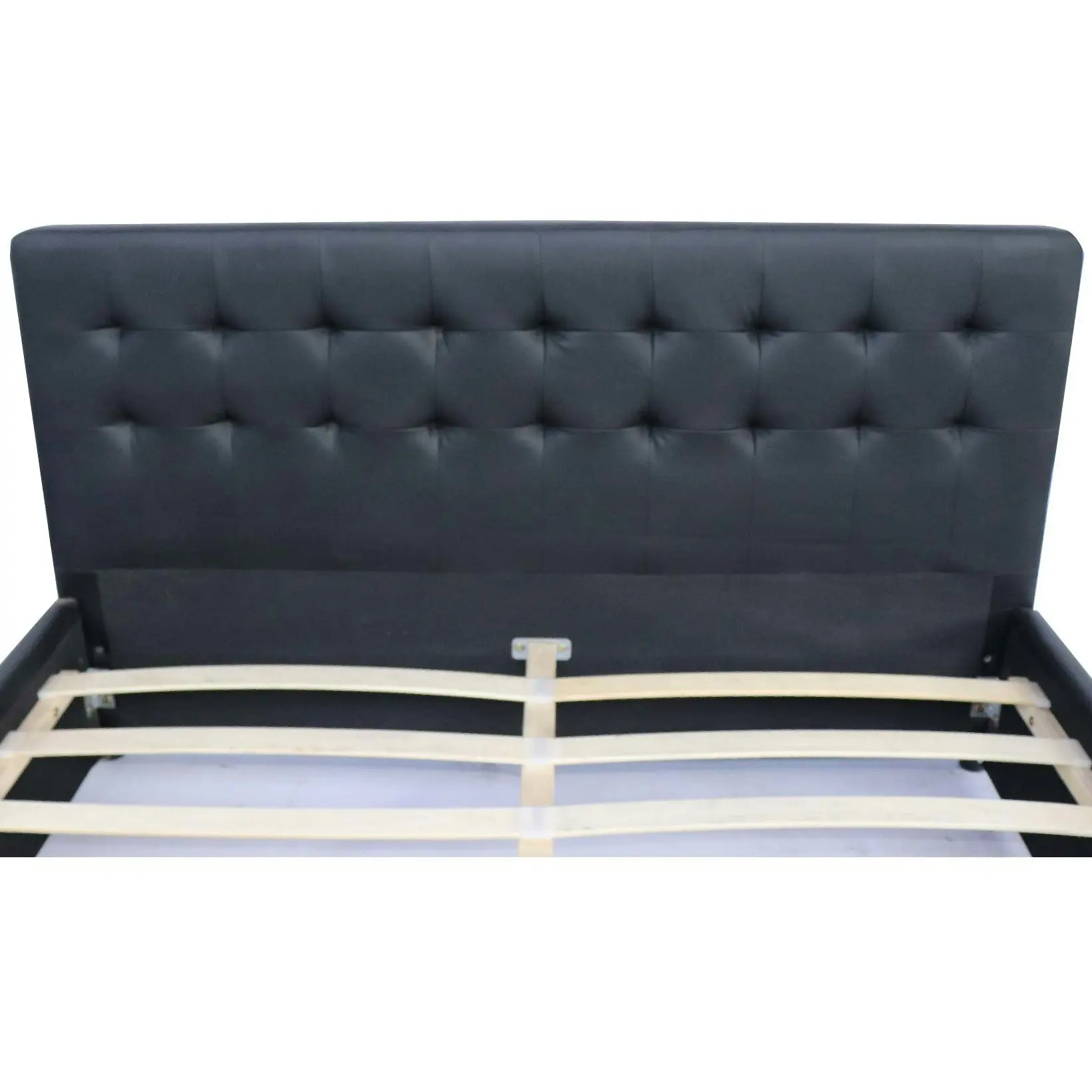 Julie PU Leather Queen Bed with Drawers - Black