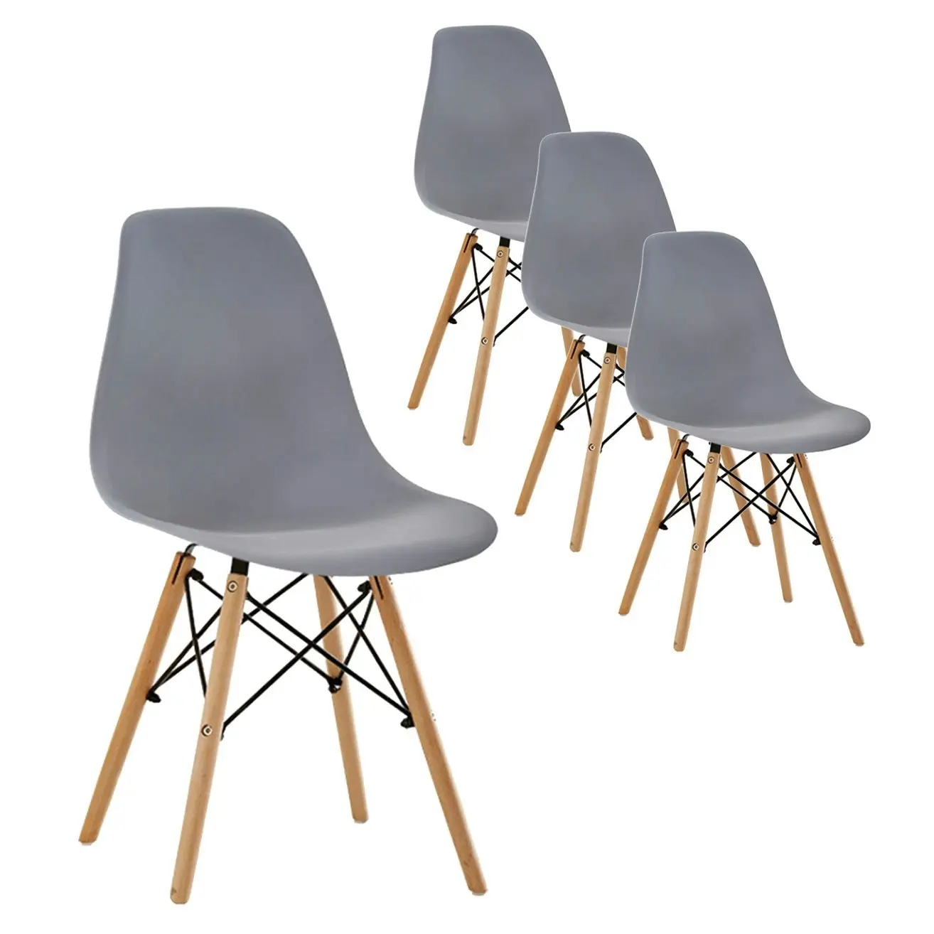 Oliver Replica Dining Chairs - Grey/Set of 4