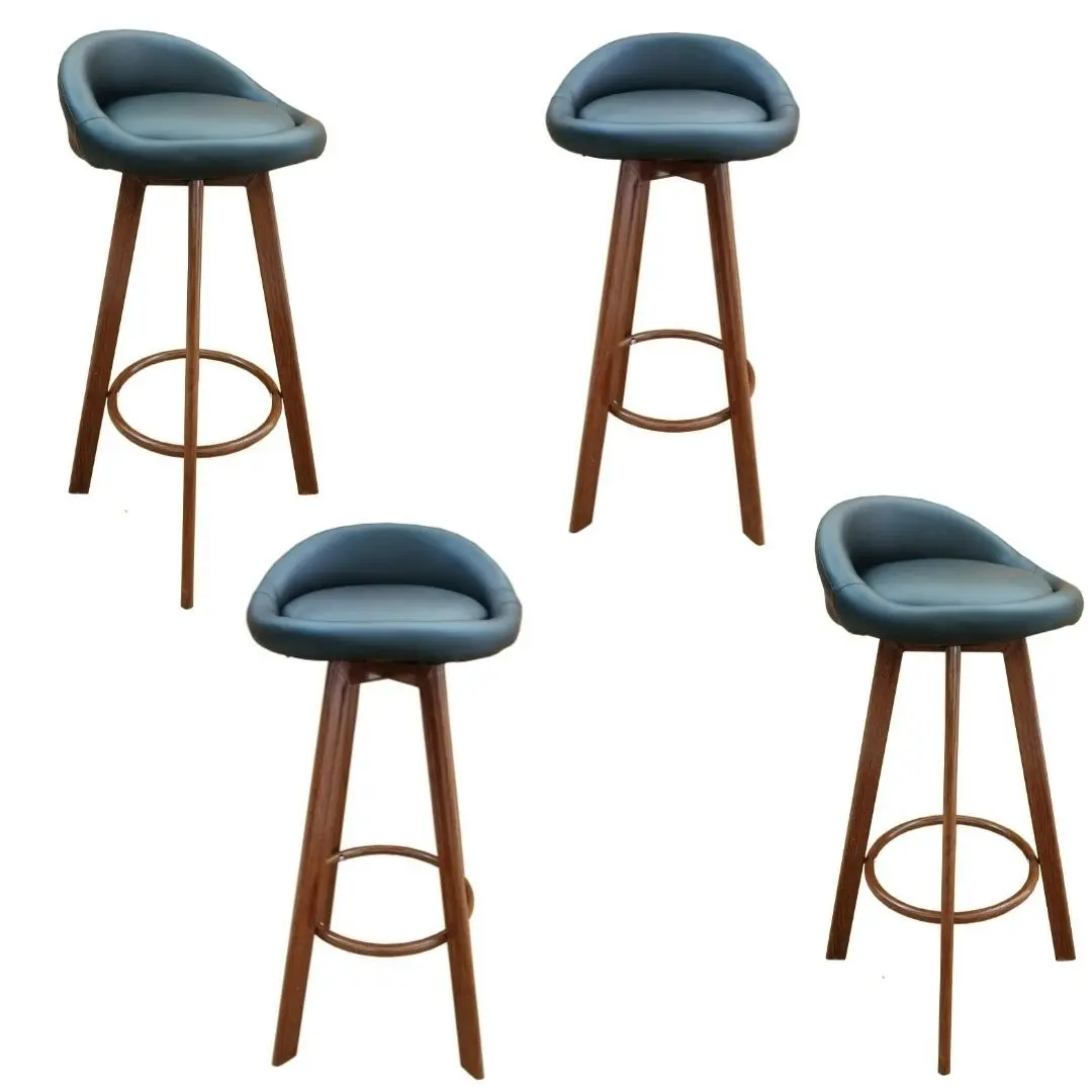 Noel Leatherette Bar Stool Black