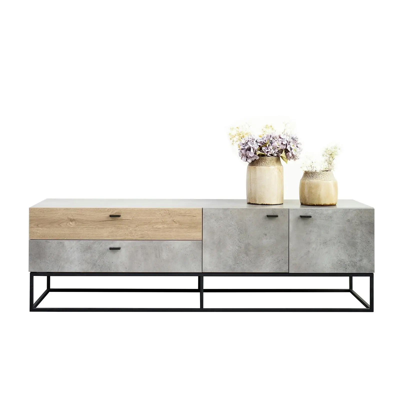 Jay TV Stand - HS4081 - DARK OAK#407109, CEMENT#1107-11