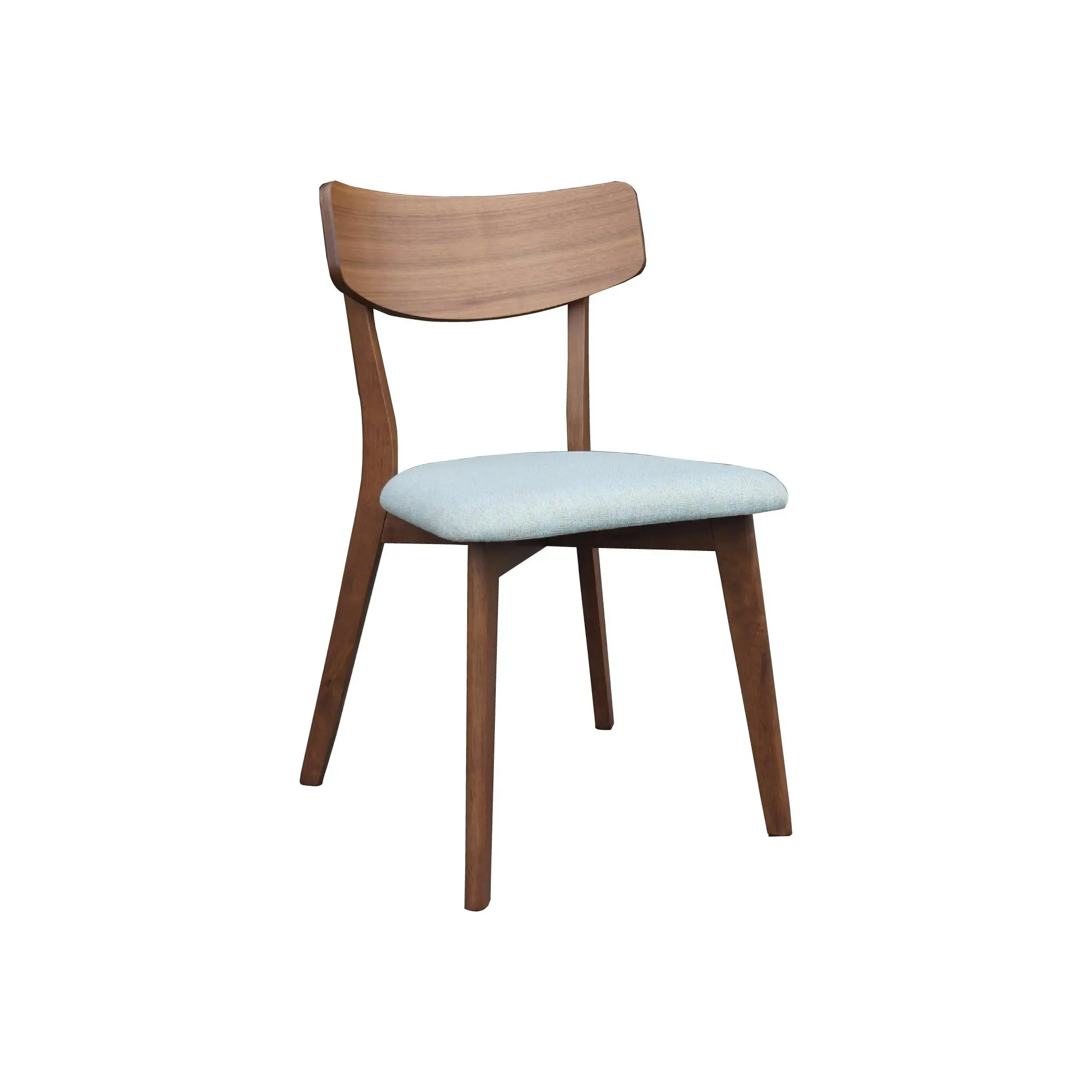 Oxley Dining Chair - Walnut Colour with Mint Blue fabric