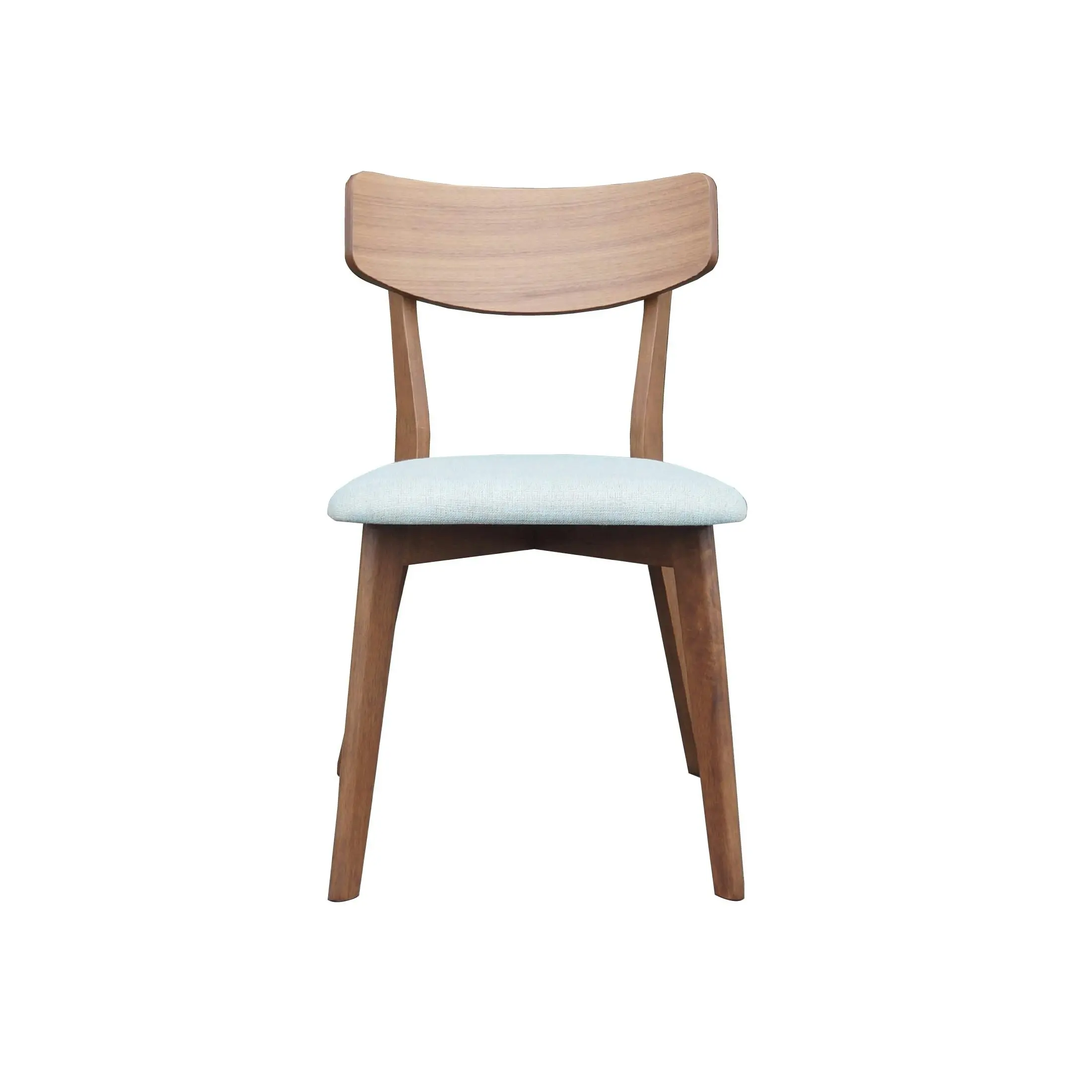 Oxley Dining Chair - Walnut Colour with Mint Blue fabric