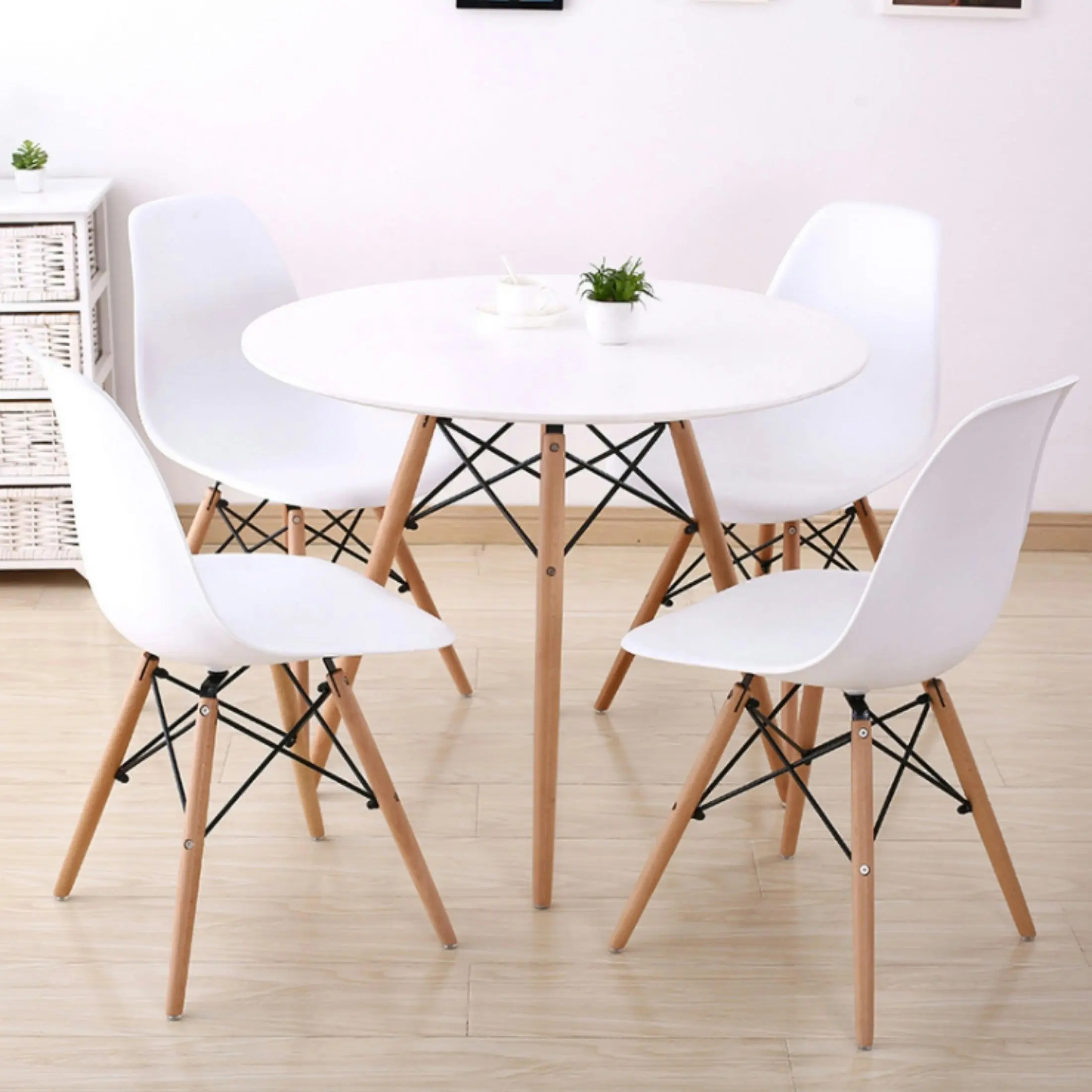 Oliver Replica Dining Chairs-White/Set of 4