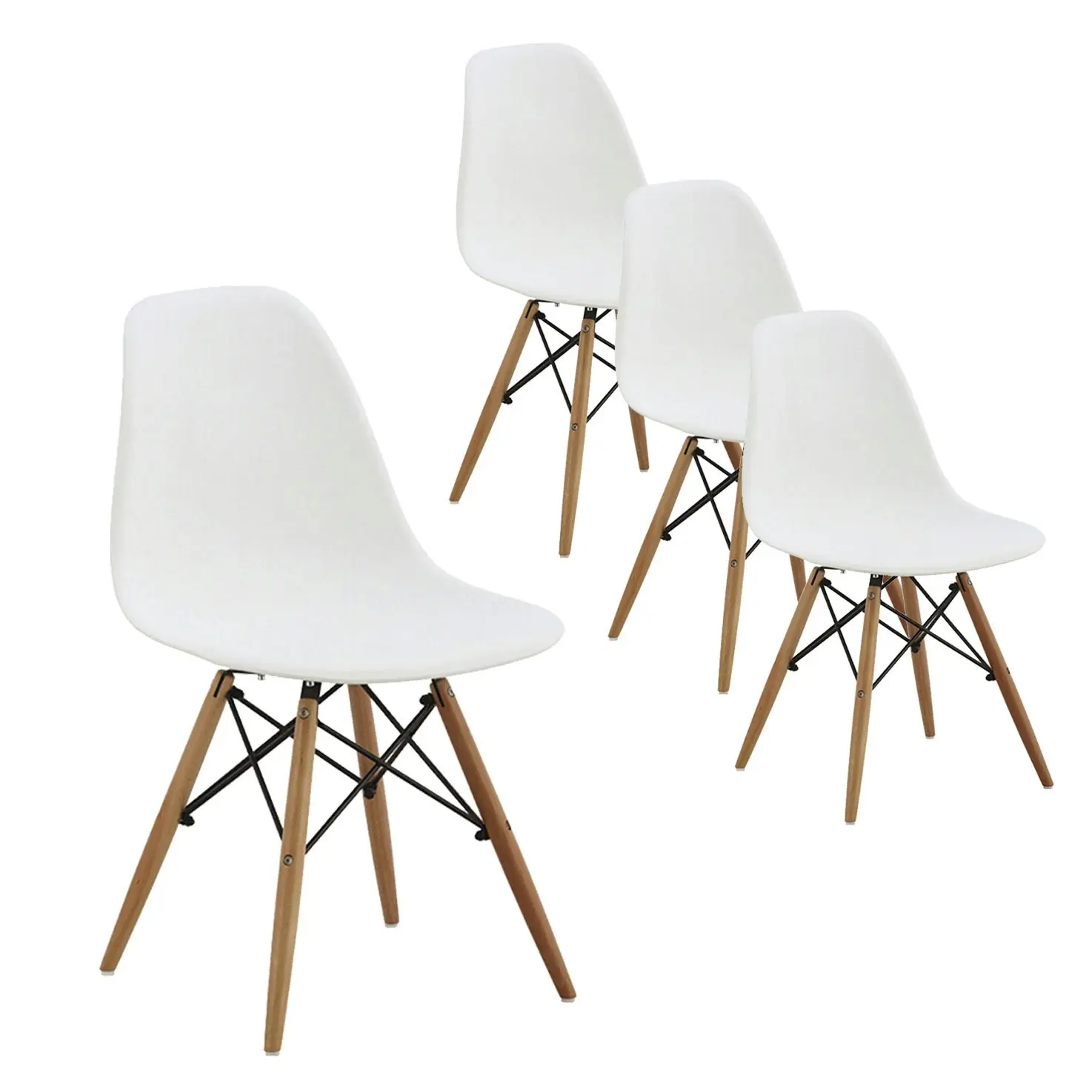 Oliver Replica Dining Chairs-White/Set of 4