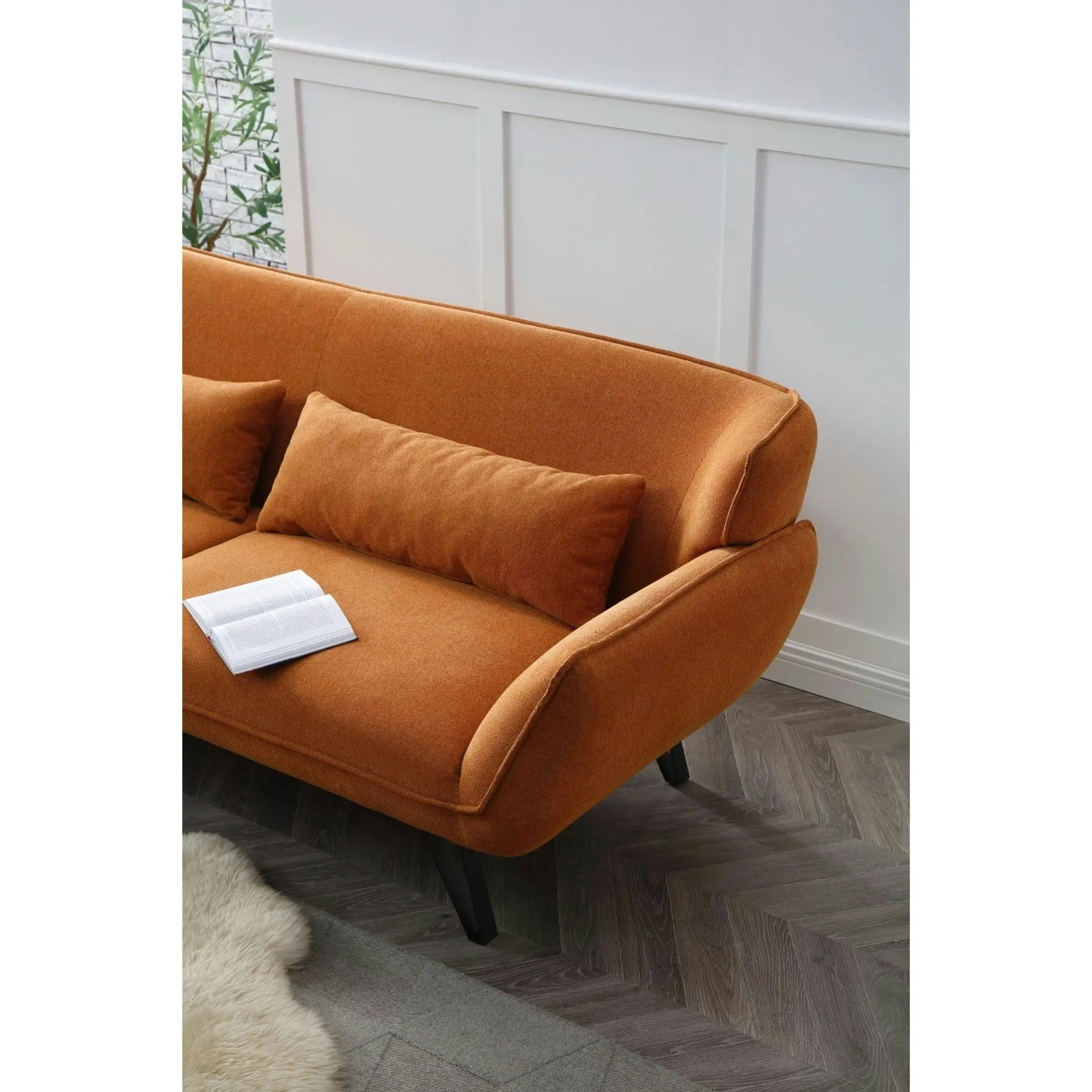 Amber 3 Seater Sofa - Orange Colour