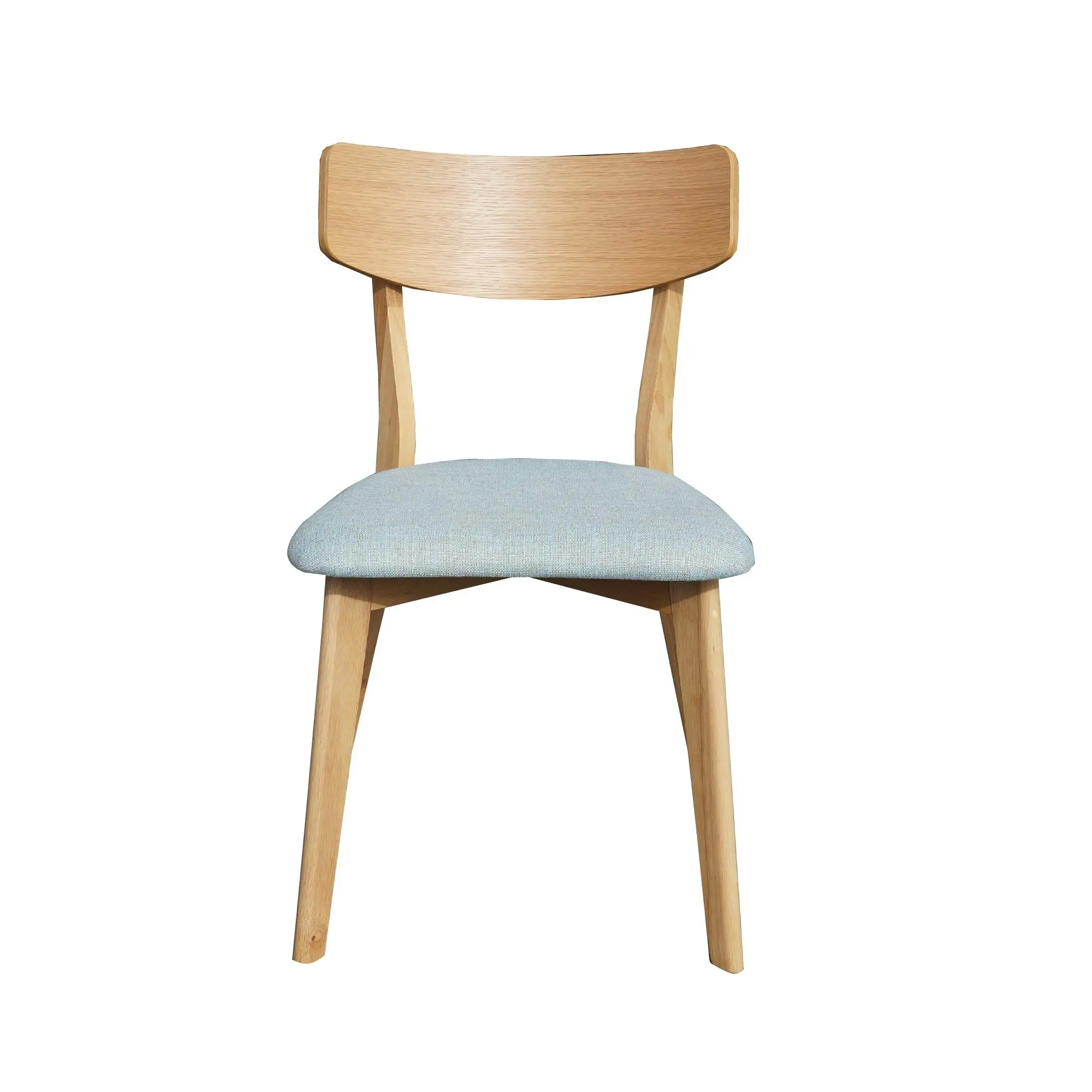 Oxley Dining Chair - Natural Oak with Mint Blue fabric