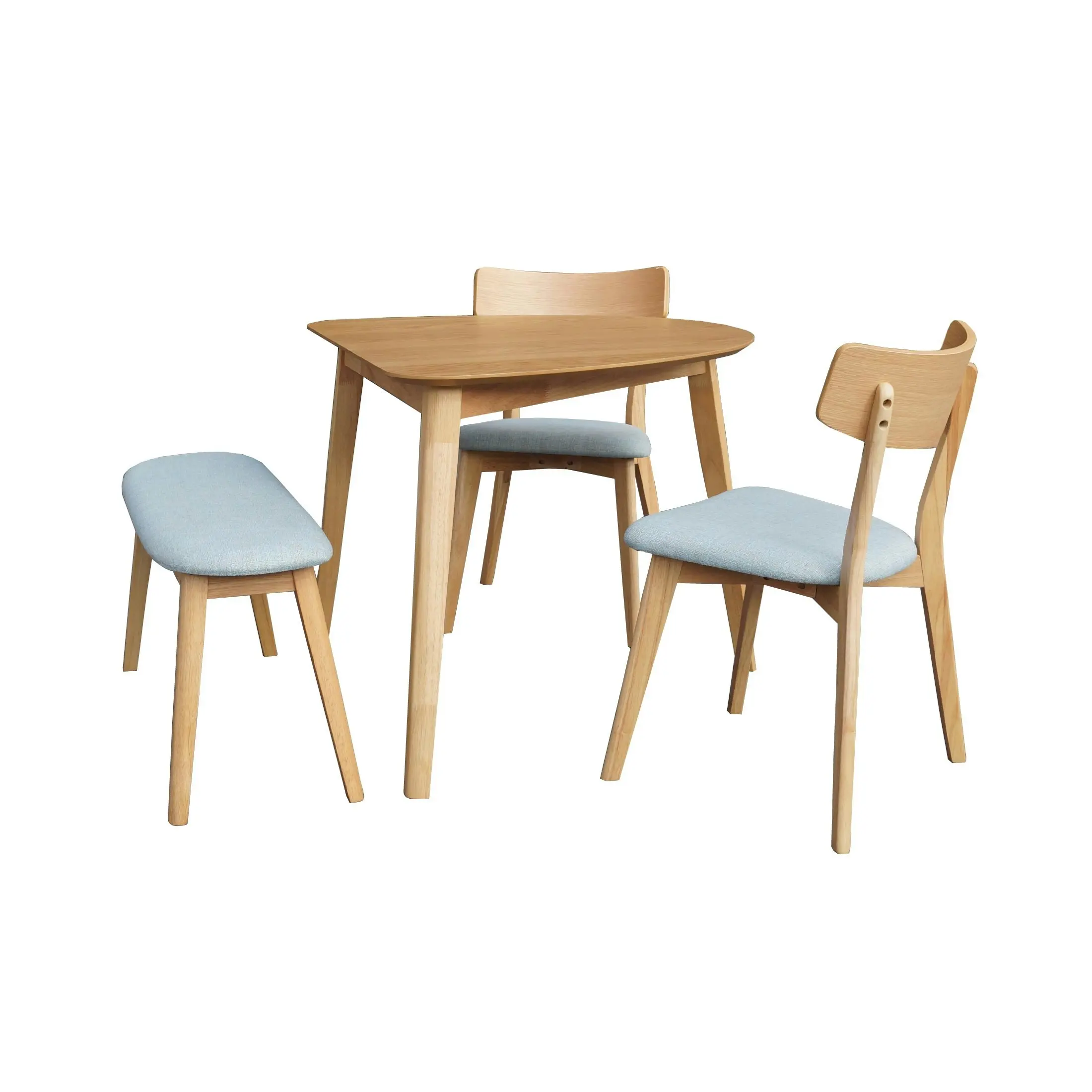 Oxley Dining Chair - Natural Oak with Mint Blue fabric