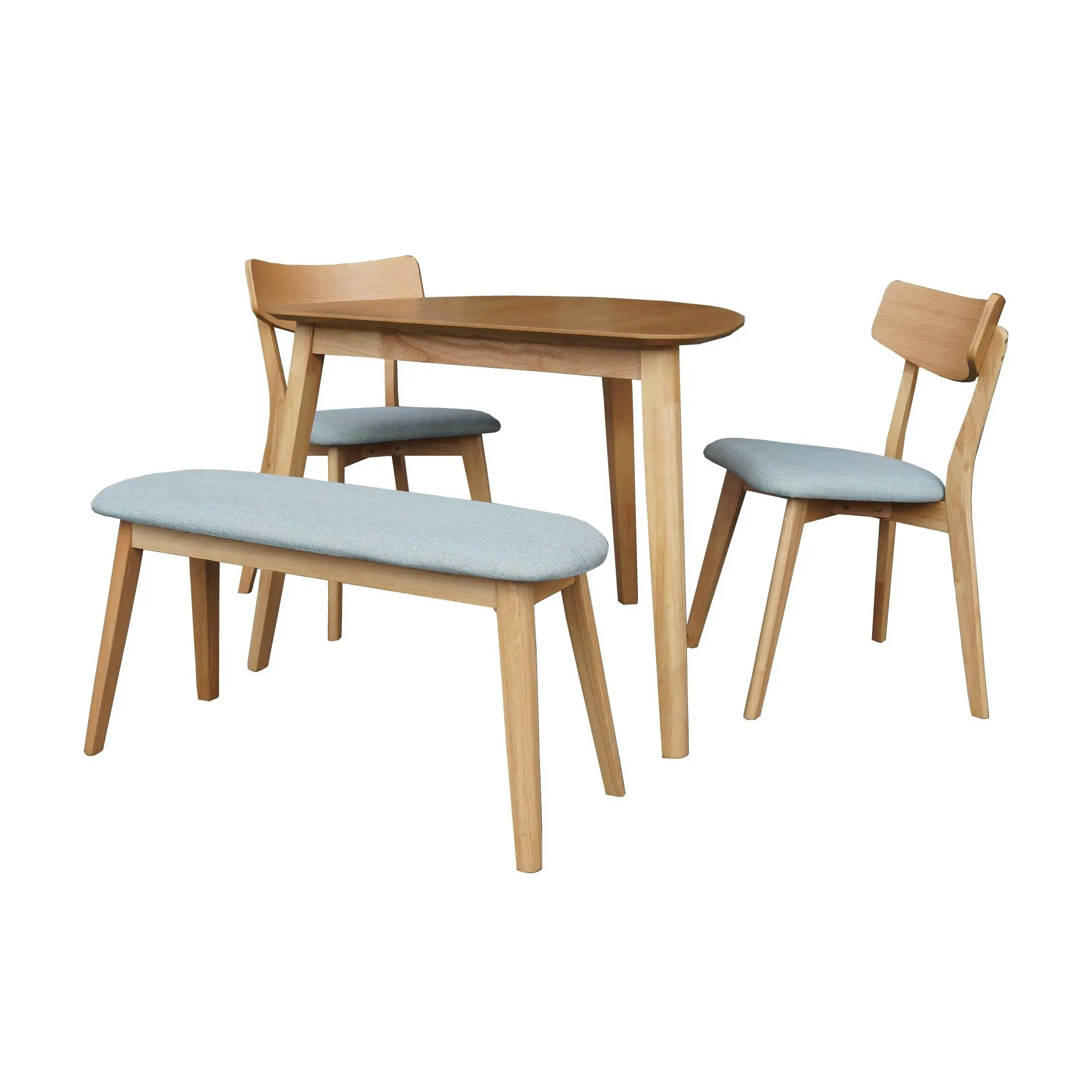 Oxley Dining Chair - Natural Oak with Mint Blue fabric