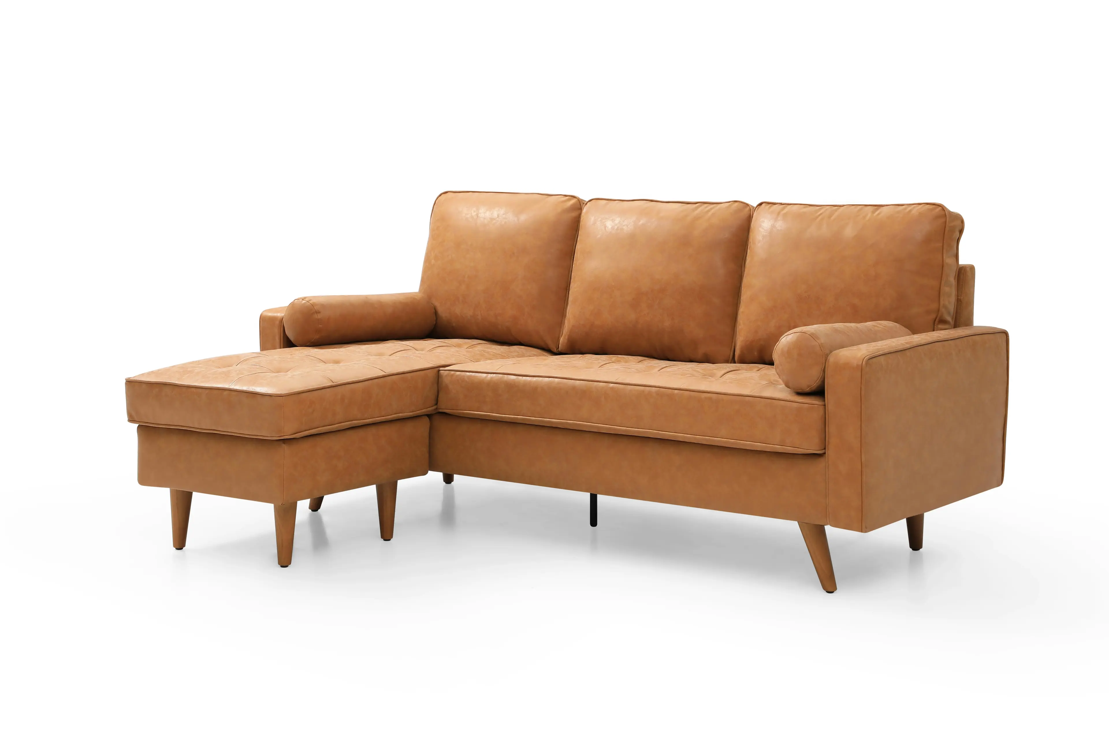 Coogee L Shape  Faux Leather Reversible Chaise Sofa