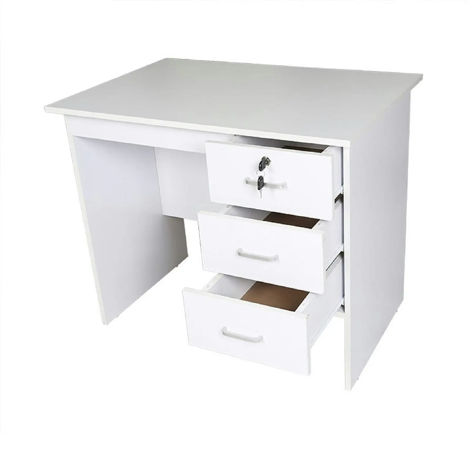 HEQS Redfern 1.2 M Study Desk with 3 Drawers White