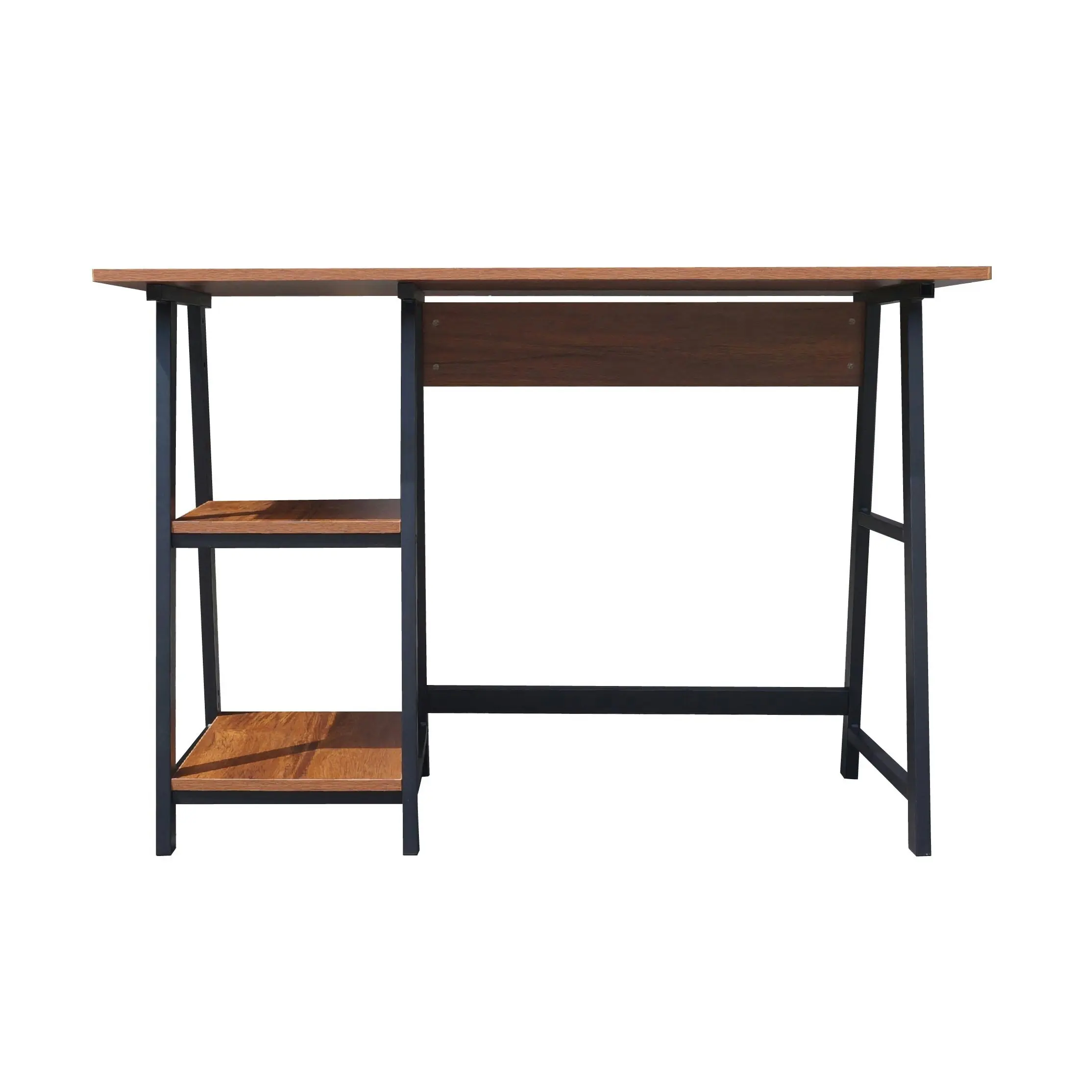 Zetland Writing Desk with 2 Storage Shelves 233B - Light Walnut