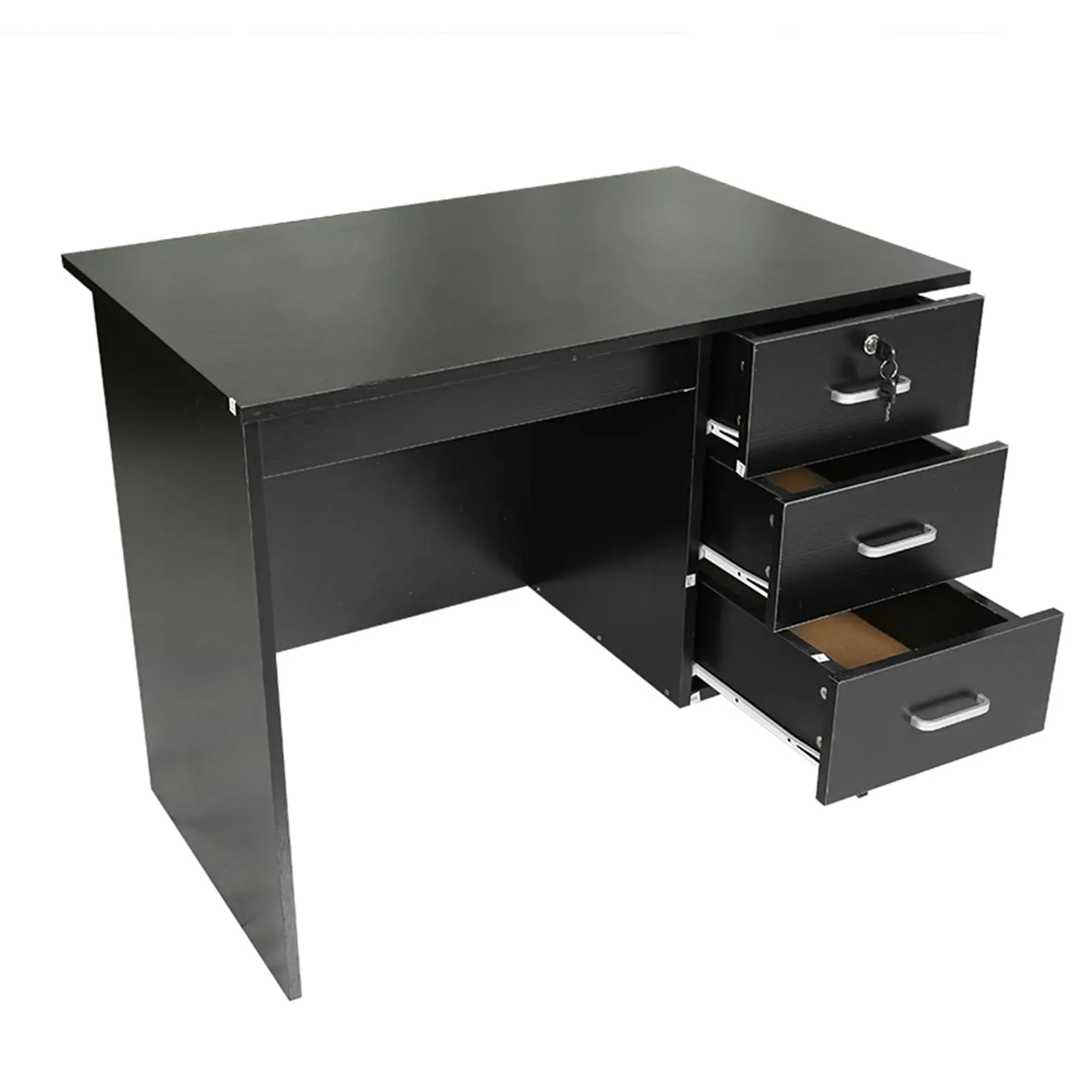 HEQS Redfern 0.9M Study Desk with 3 Drawers Black