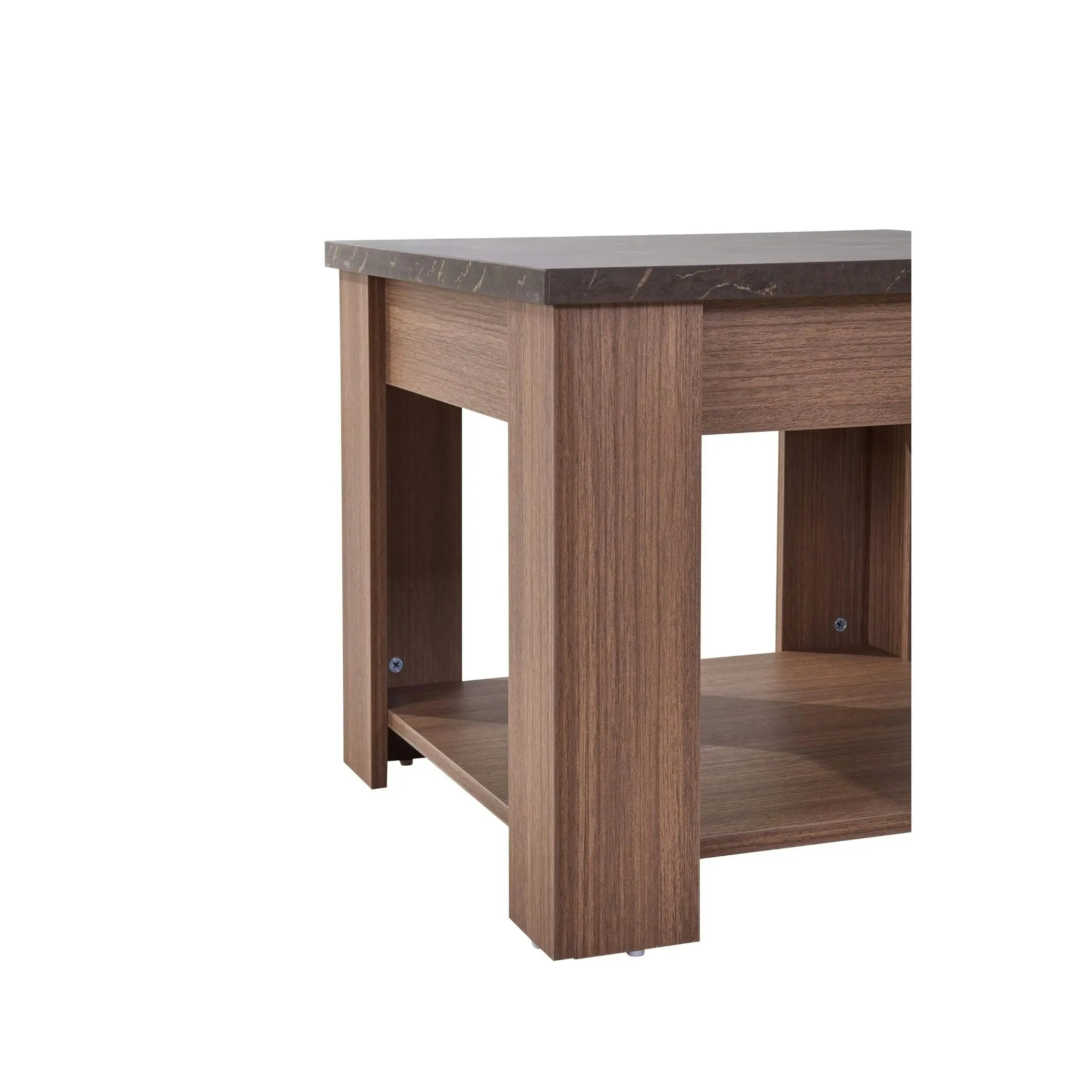 Adam End Table-Walnut/Grey Stone