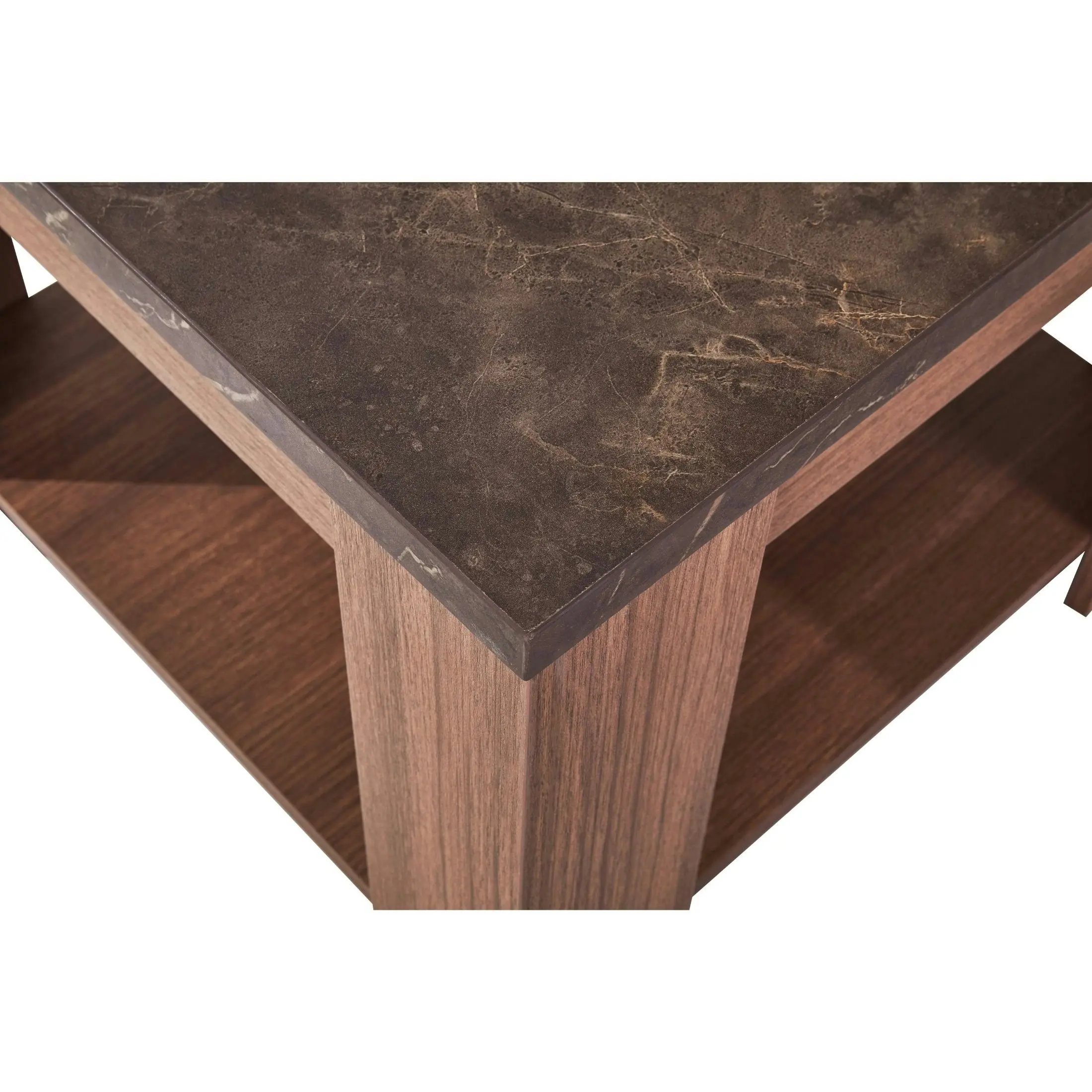 Adam End Table-Walnut/Grey Stone