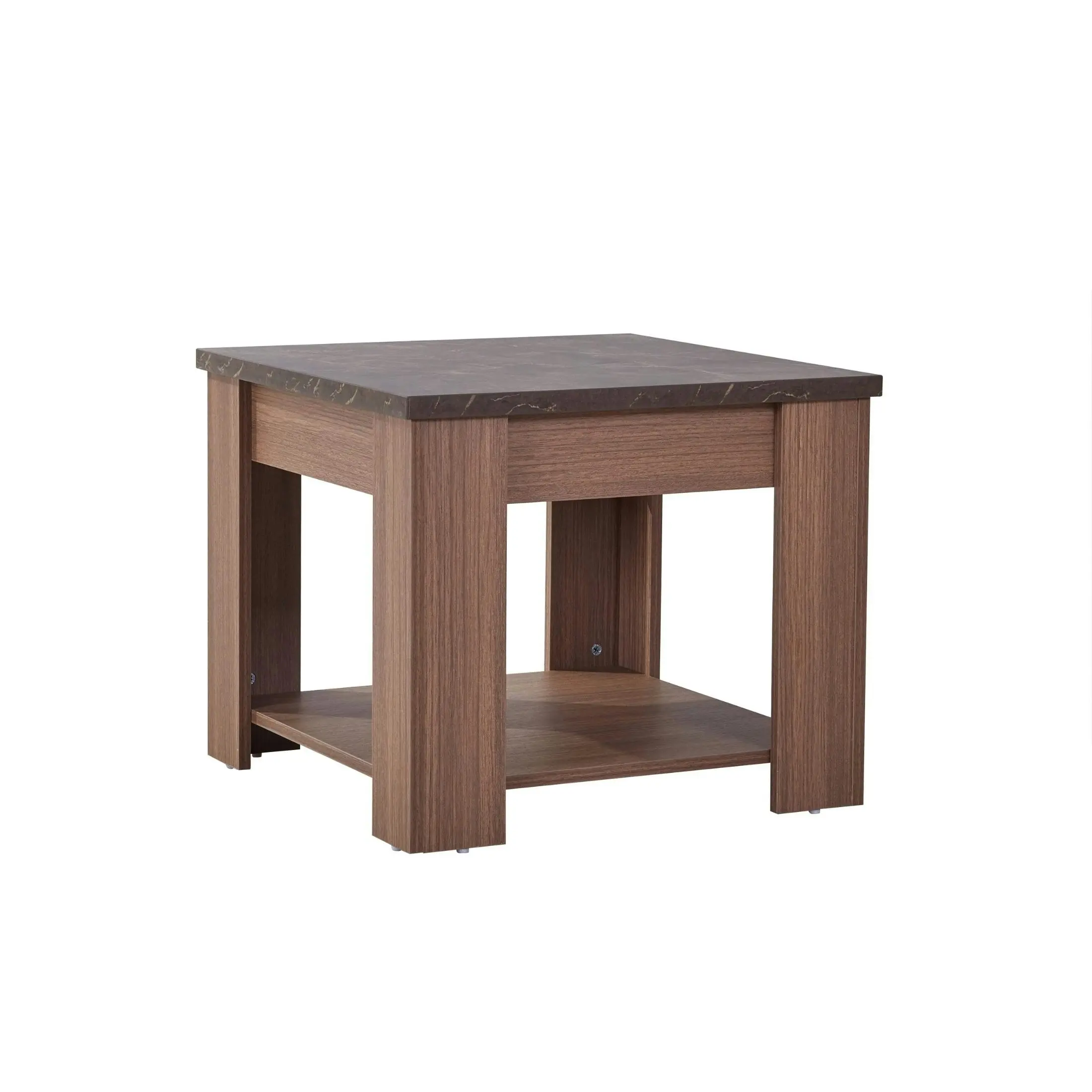 Adam End Table-Walnut/Grey Stone