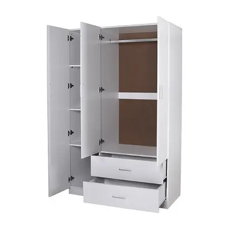 Redfern 3 Door 2 Drawer Wardrobe with Mirror - White