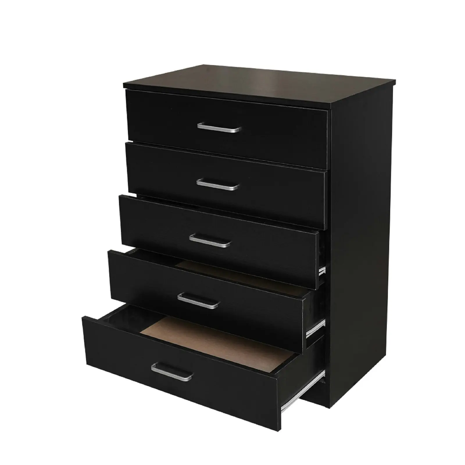 HEQS 5 Drawers Chest (Tallboy) - Black