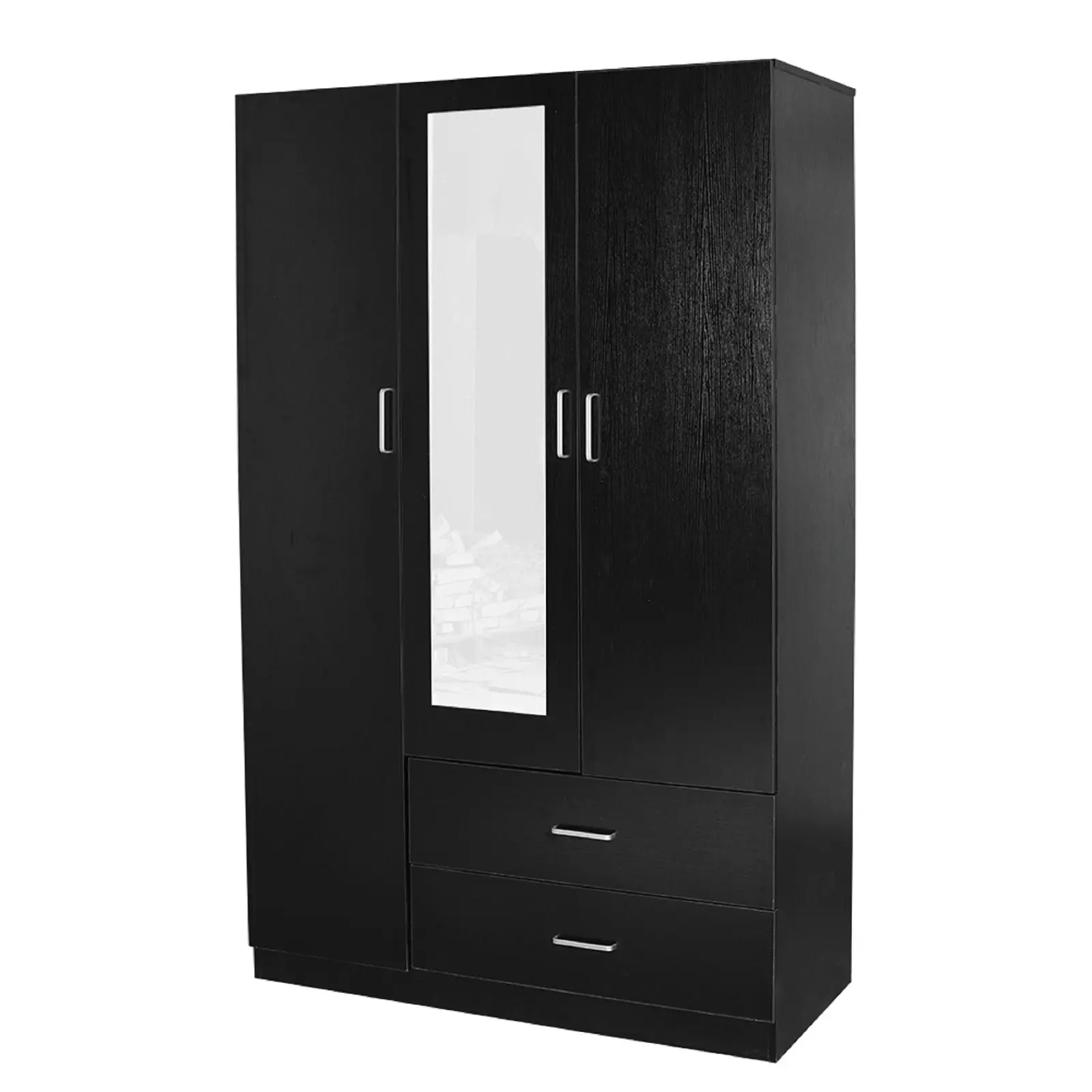 Redfern 3 Door 2 Drawer Wardrobe with Mirror -Black