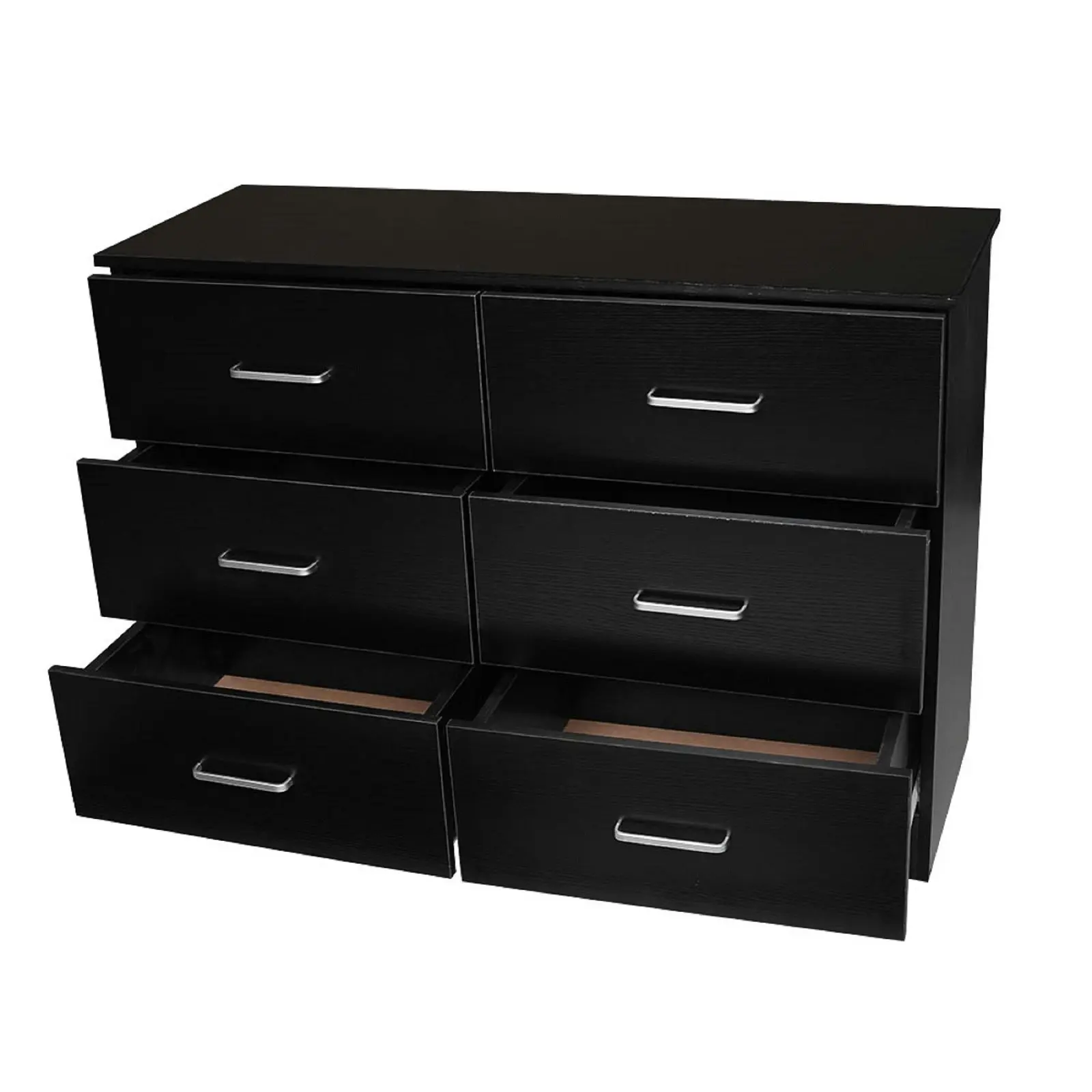 Redfern Lowboy 6 Drawers Chest-Black