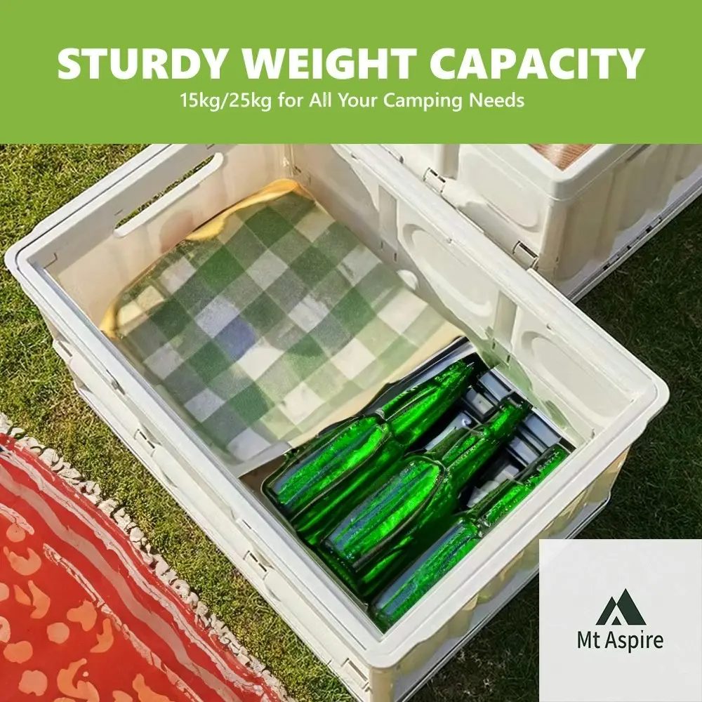 Mt Aspire Folding Camping Storage Box - 30L Organizer with Handle Picnic Outdoor Hiking