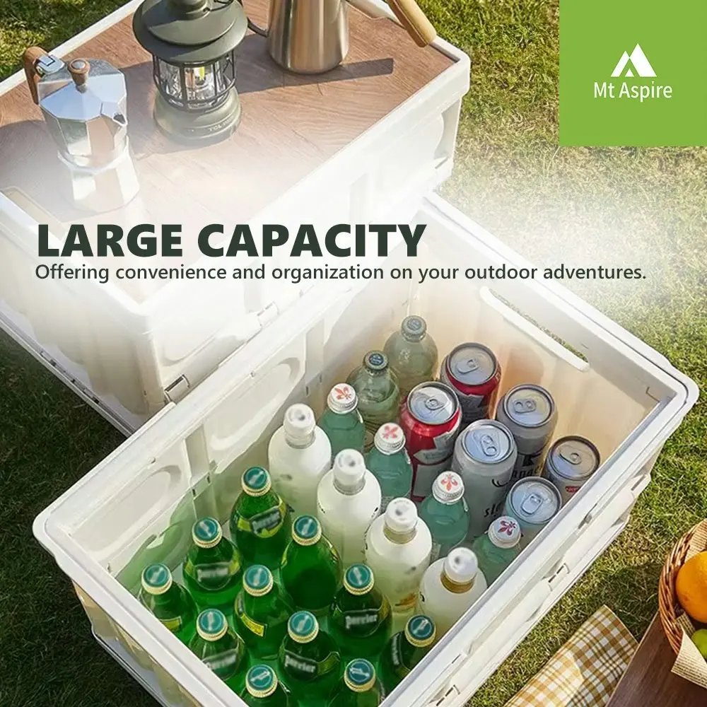 Mt Aspire Folding Camping Storage Box - 30L Organizer with Handle Picnic Outdoor Hiking