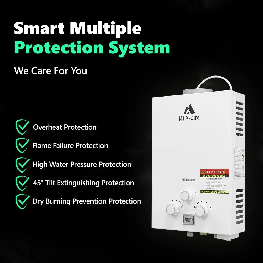 Mt Aspire Portable Gas Hot Water Heater System Pump Outdoor Camping Shower