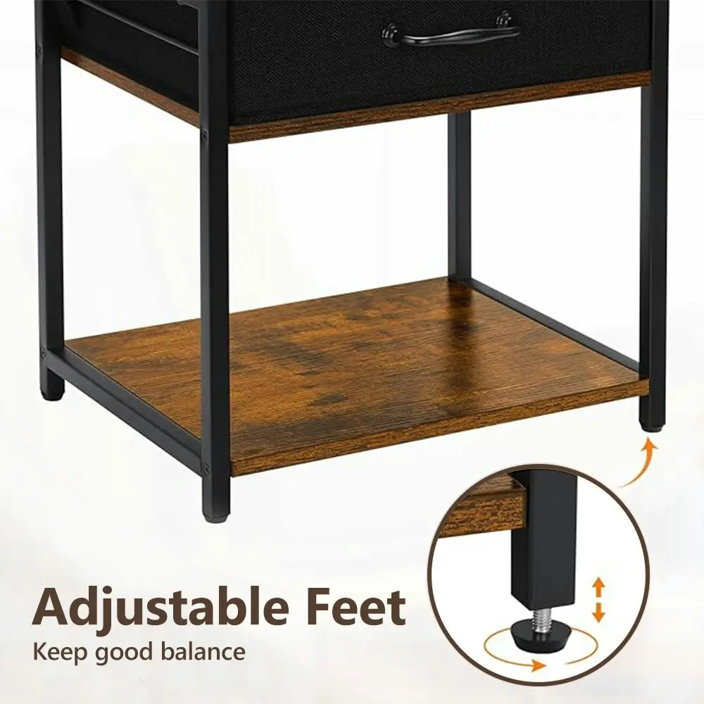 Viviendo Printer Stand with Drawer 2-Tier Filing Cabinet Office Organizer Shelves