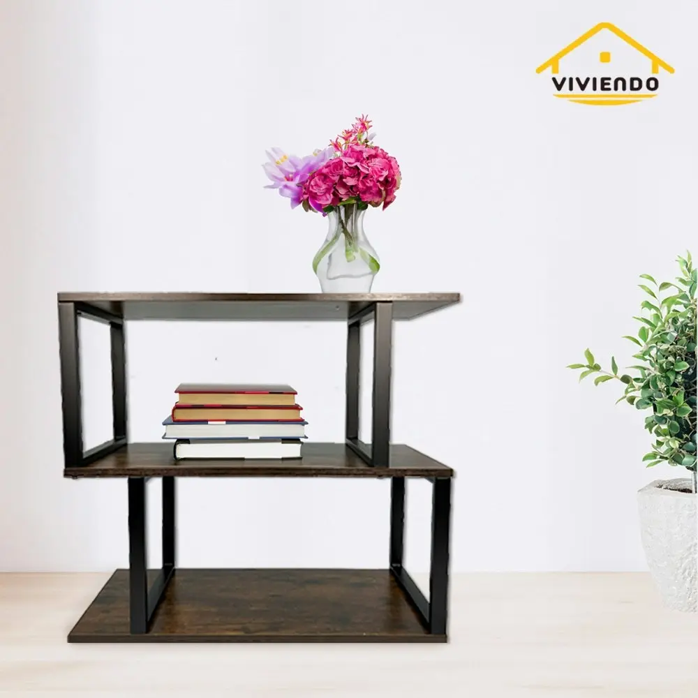 Viviendo  3 Tiers Display Bookshelf Storage Bookcase Wooden Shelving Table