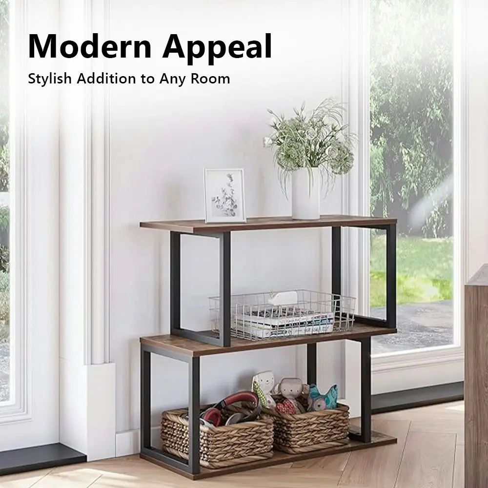 Viviendo  3 Tiers Display Bookshelf Storage Bookcase Wooden Shelving Table