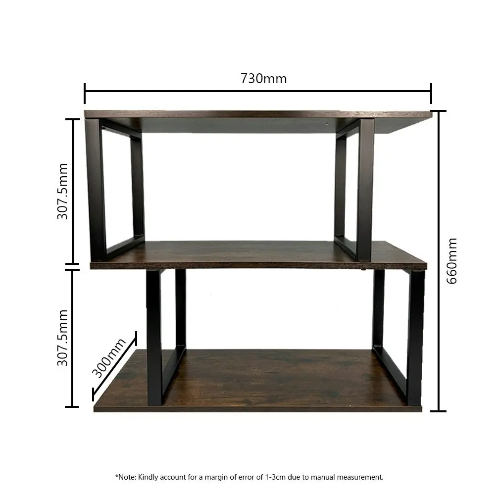 Viviendo  3 Tiers Display Bookshelf Storage Bookcase Wooden Shelving Table