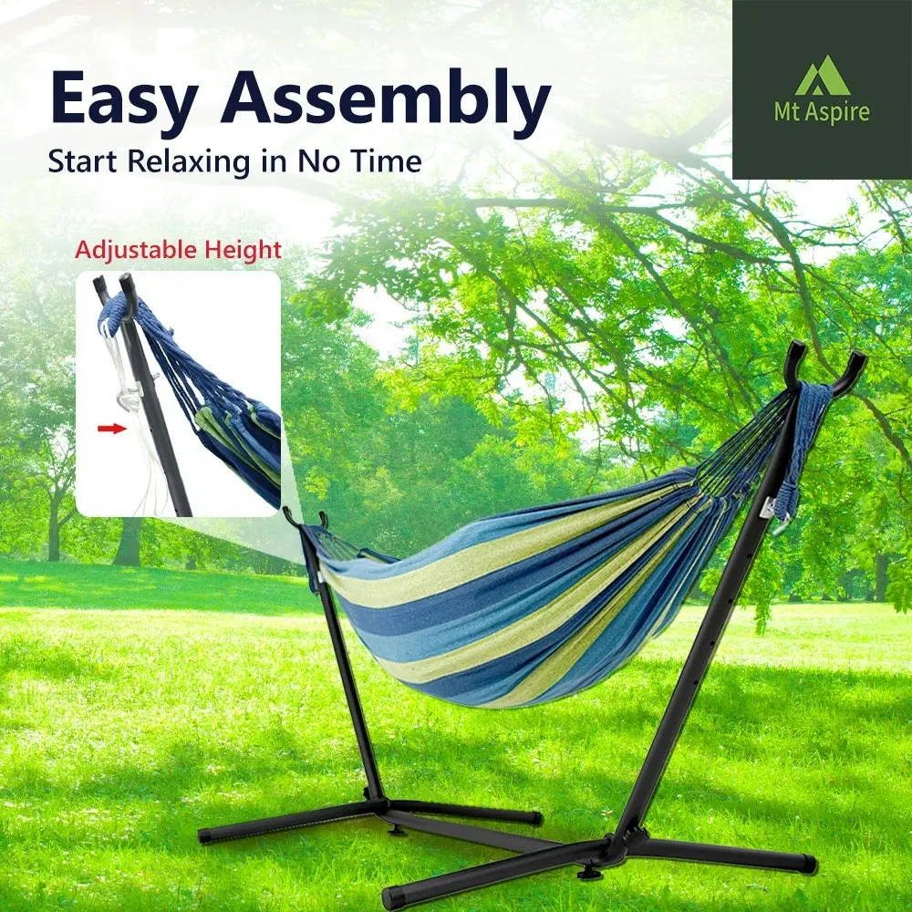 Mt Aspire Hanging Hammock Bed with Stand Outdoor Swing Hammocks Camping 200kg Red