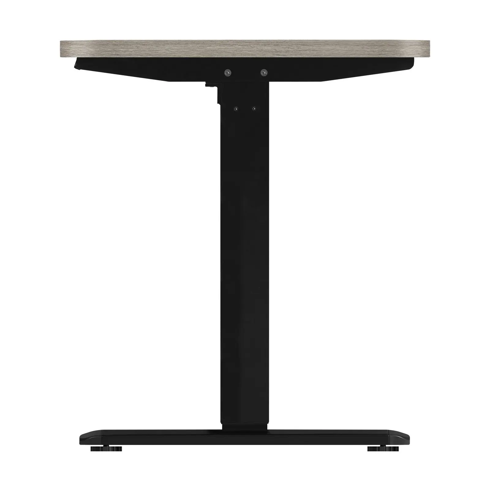 Oikiture 140cm Electric Standing Desk Single Motor Grey-Oak Desktop Black Frame