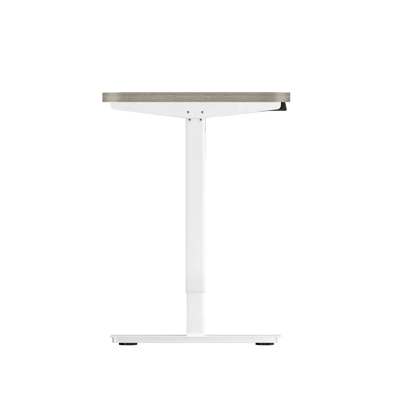 Oikiture 140CM Electric Standing Desk Single Motor Height Adjustable Sit Stand Table Top Grey-Oak White Frame