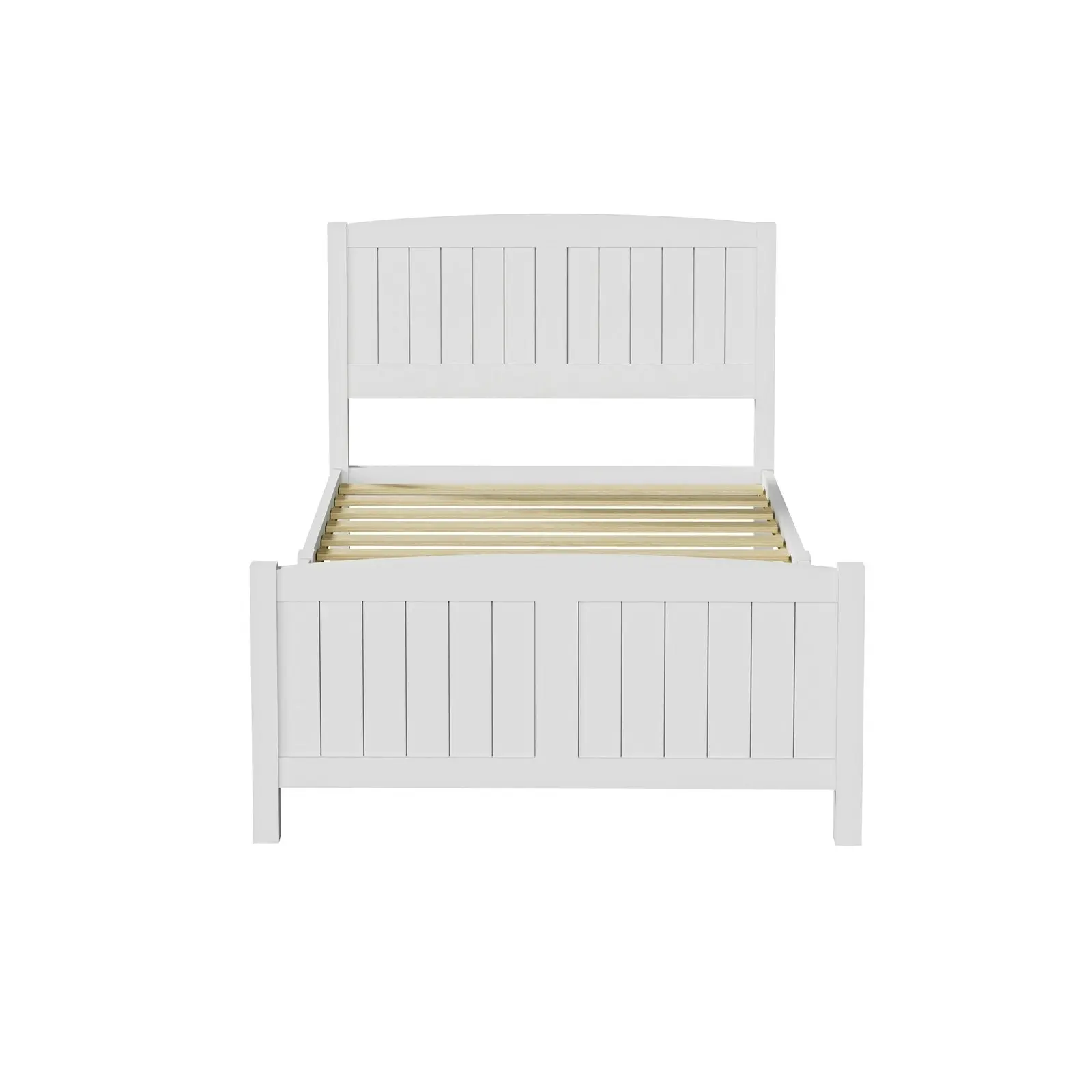 Oikiture Bed Frame King Singe Size Wooden Base Timber Platform White