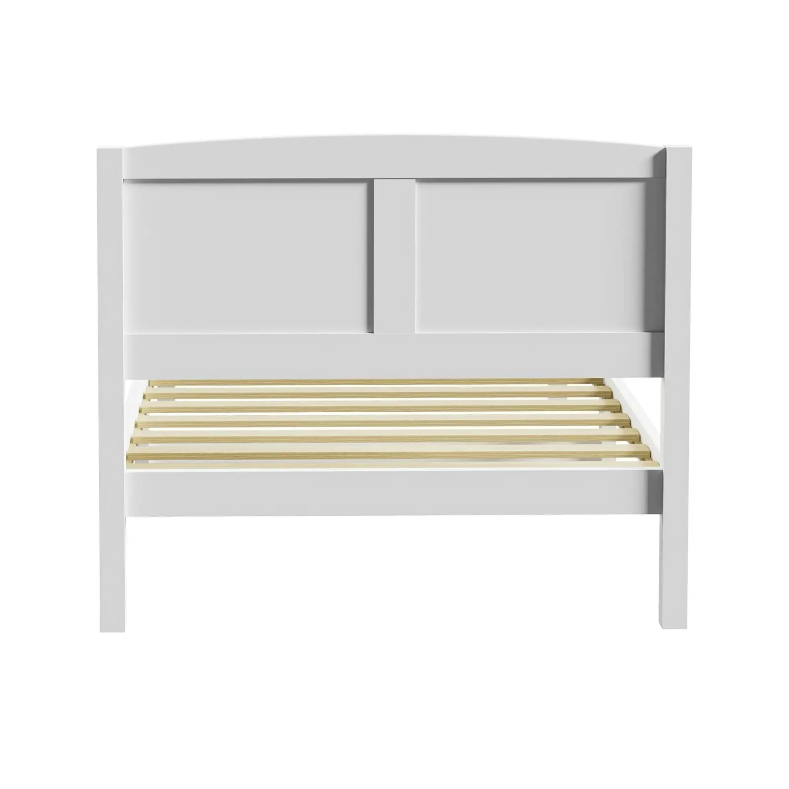 Oikiture Bed Frame King Singe Size Wooden Base Timber Platform White